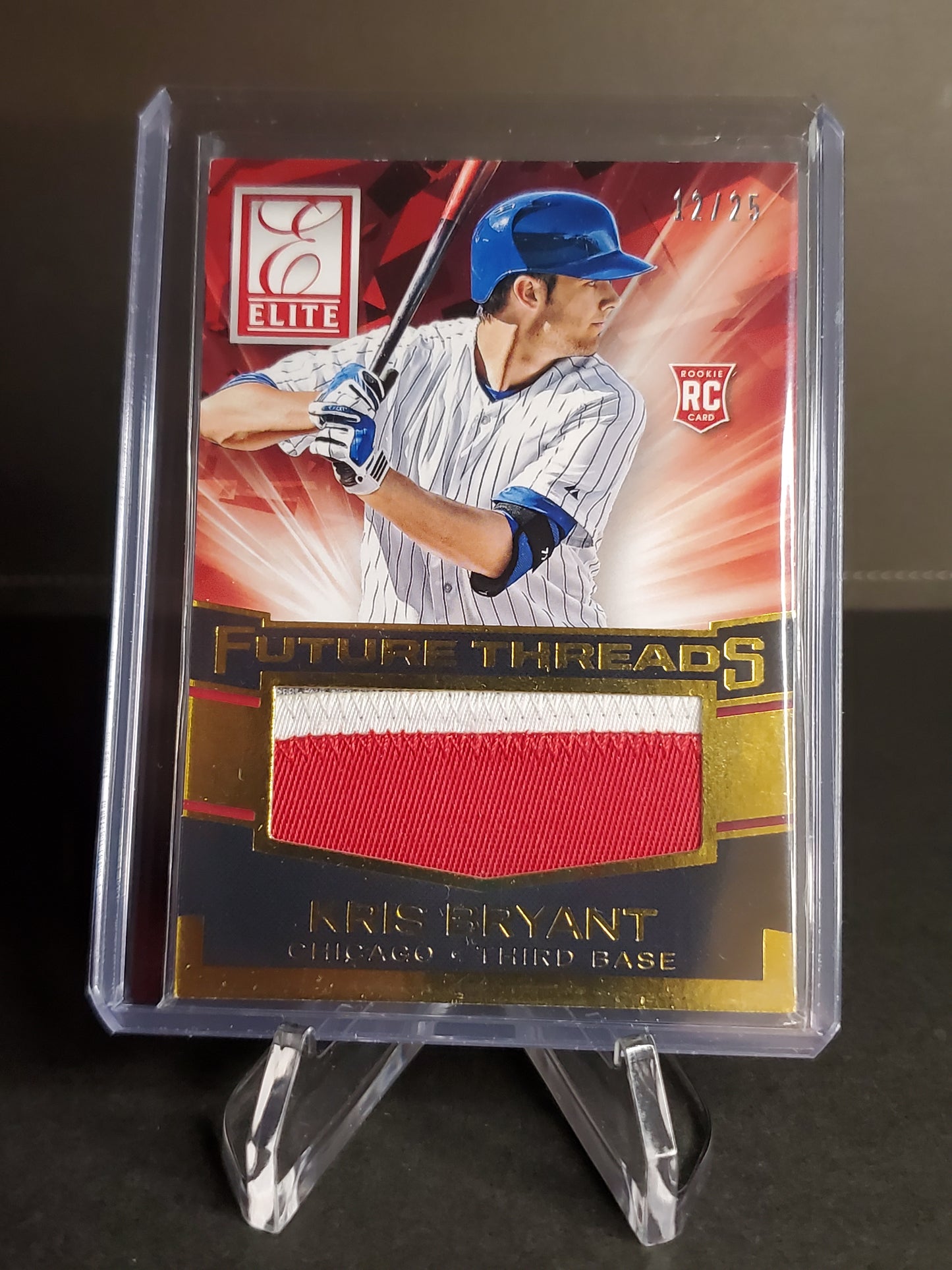Kris Bryant 2015 Panini Elite Future Threads Gold Jumbo Patch RC /25 #8