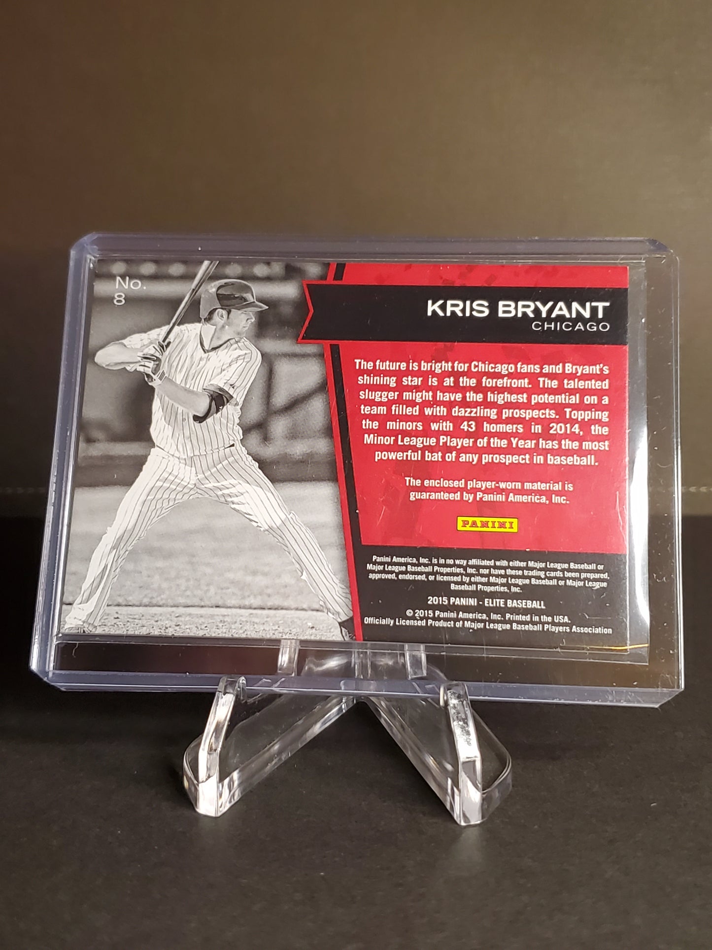 Kris Bryant 2015 Panini Elite Future Threads Gold Jumbo Patch RC /25 #8