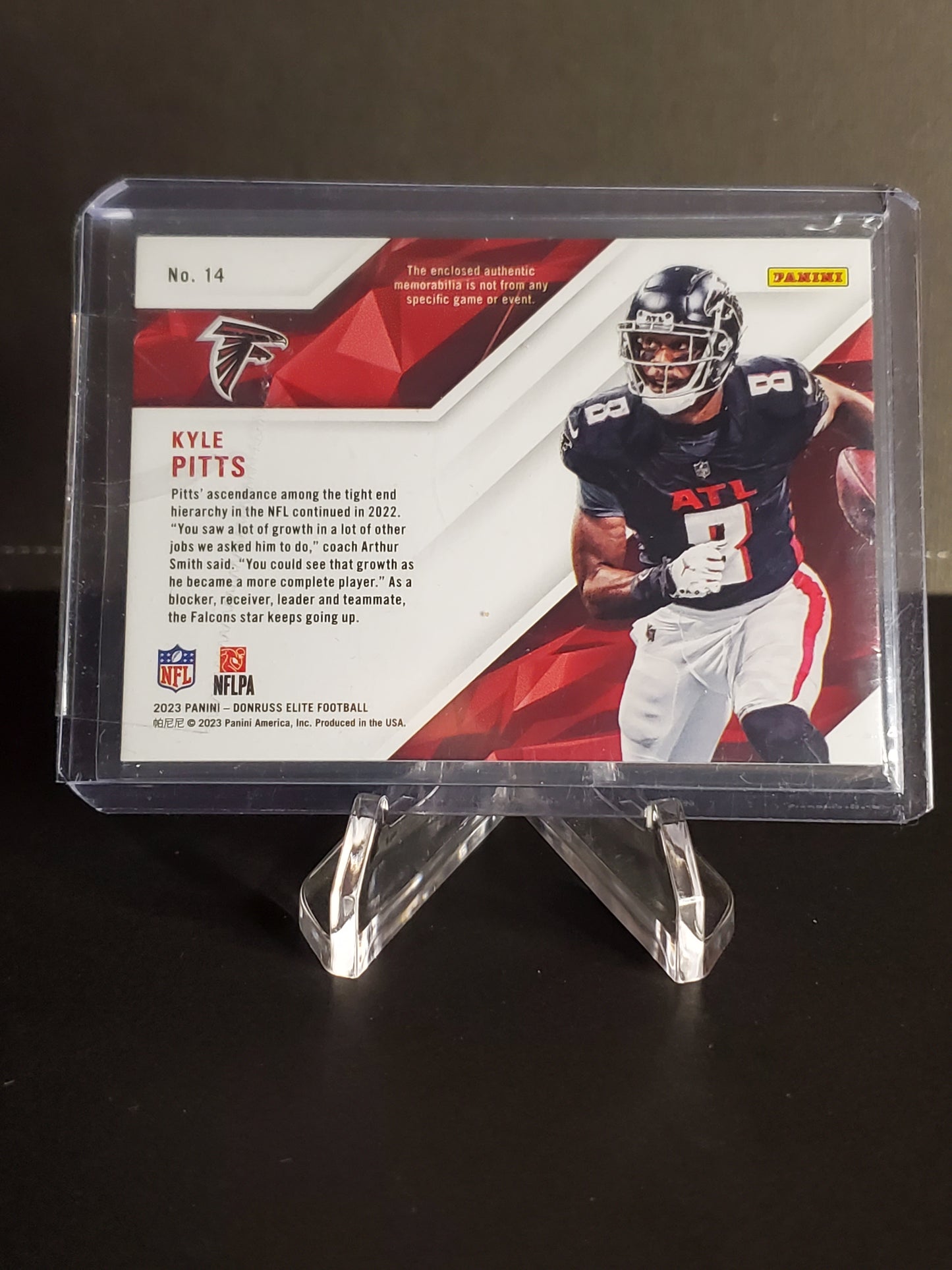Kyle Pitts 2023 Donruss Elite Epic Materials Jersey 22/375 #14