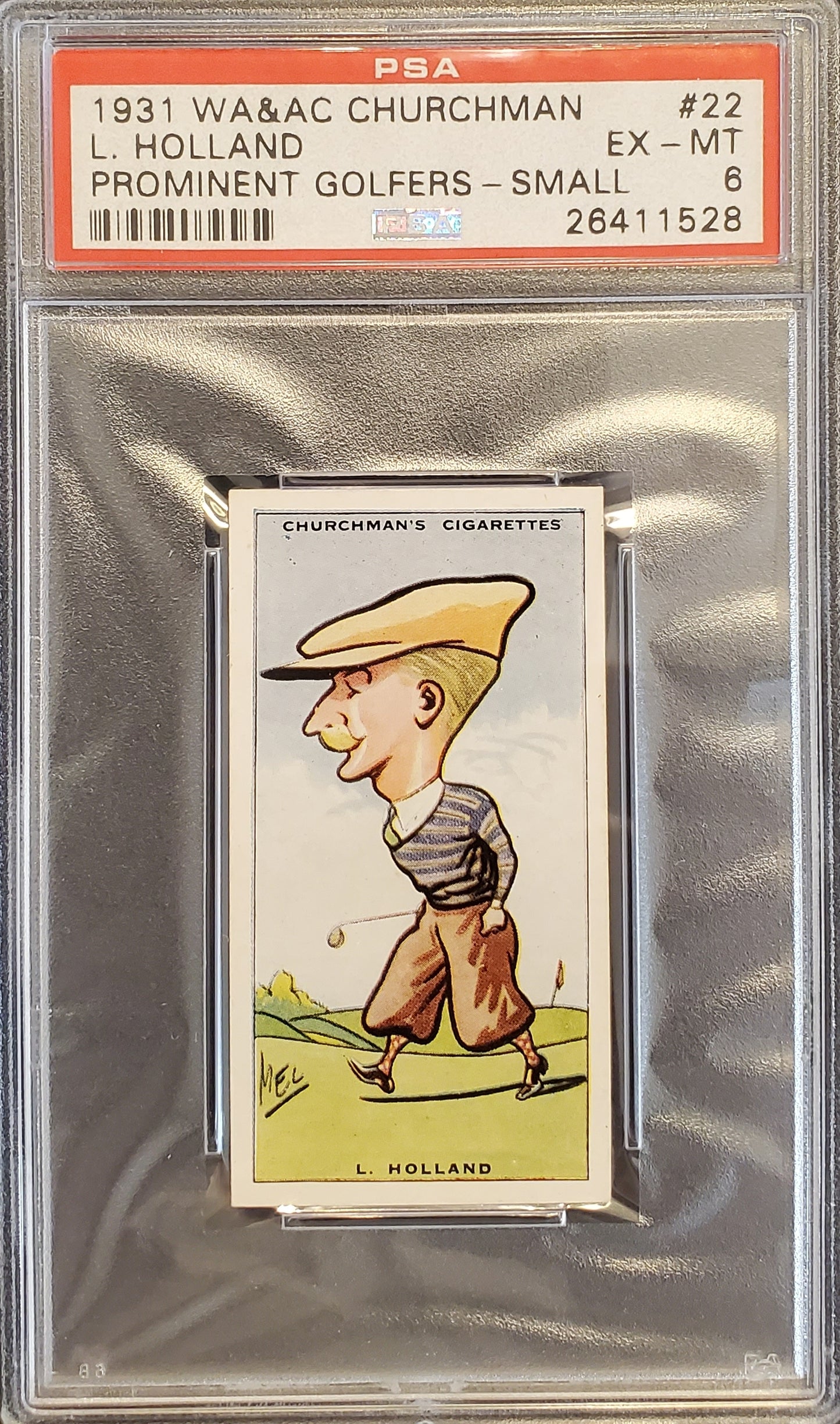 Len Holland 1931 Churchman Prominent Golfers Small #22 PSA 6