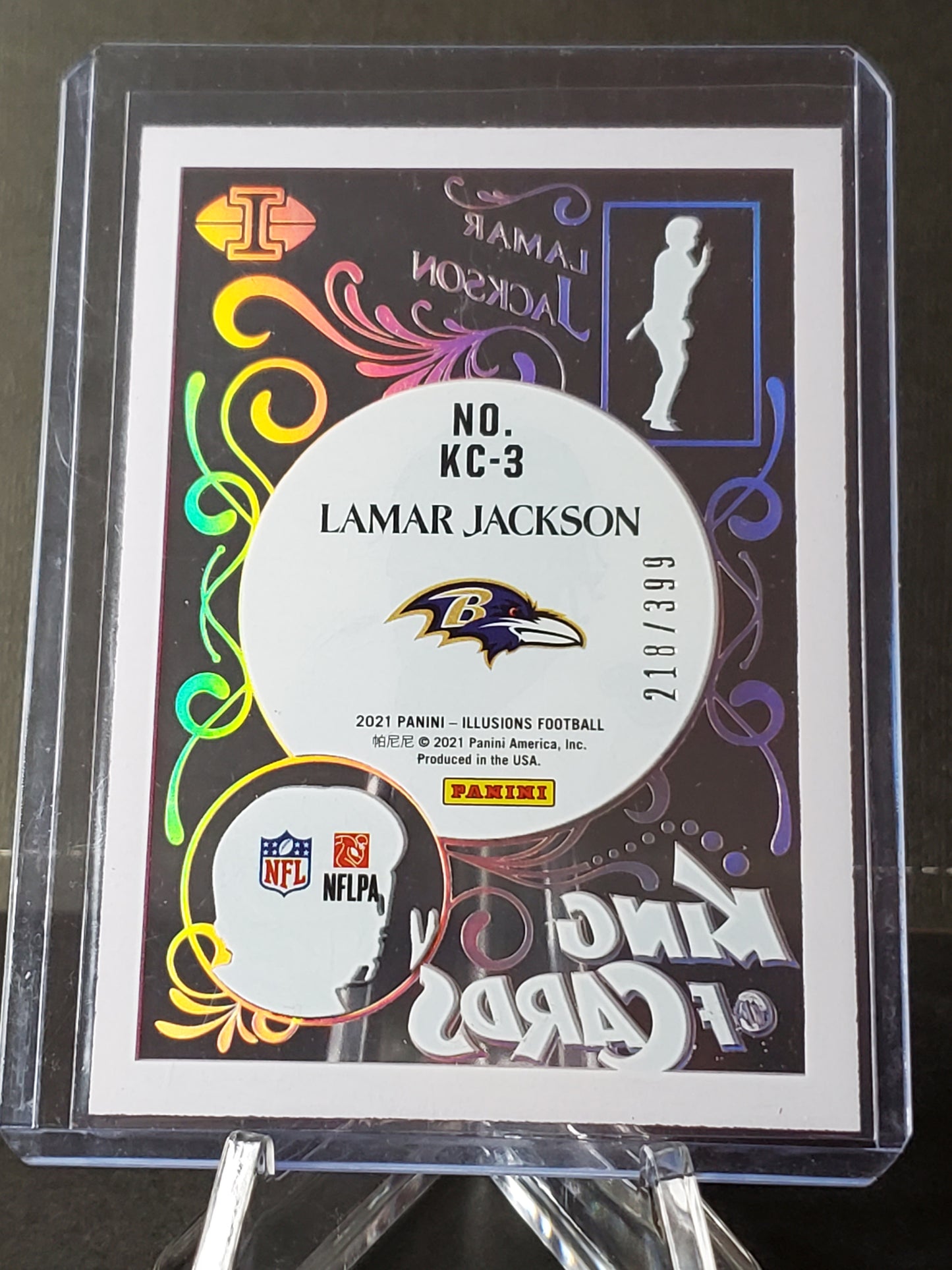 Lamar Jackson - 2021 Panini Illusions - King of Cards #KC-3: /399