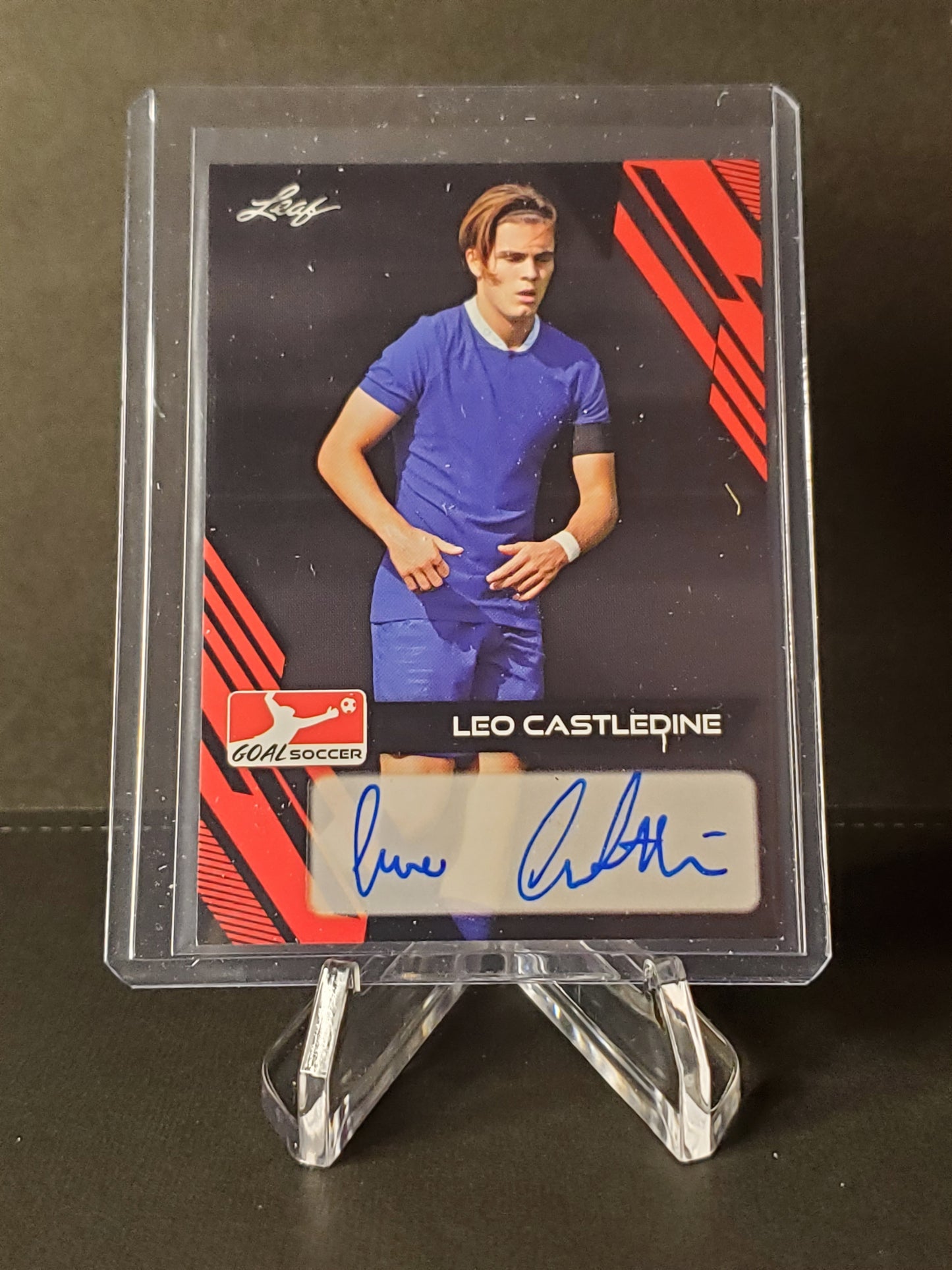 Leo Castledine 2023 Leaf Goal Soccer AUTO #BA-LC1