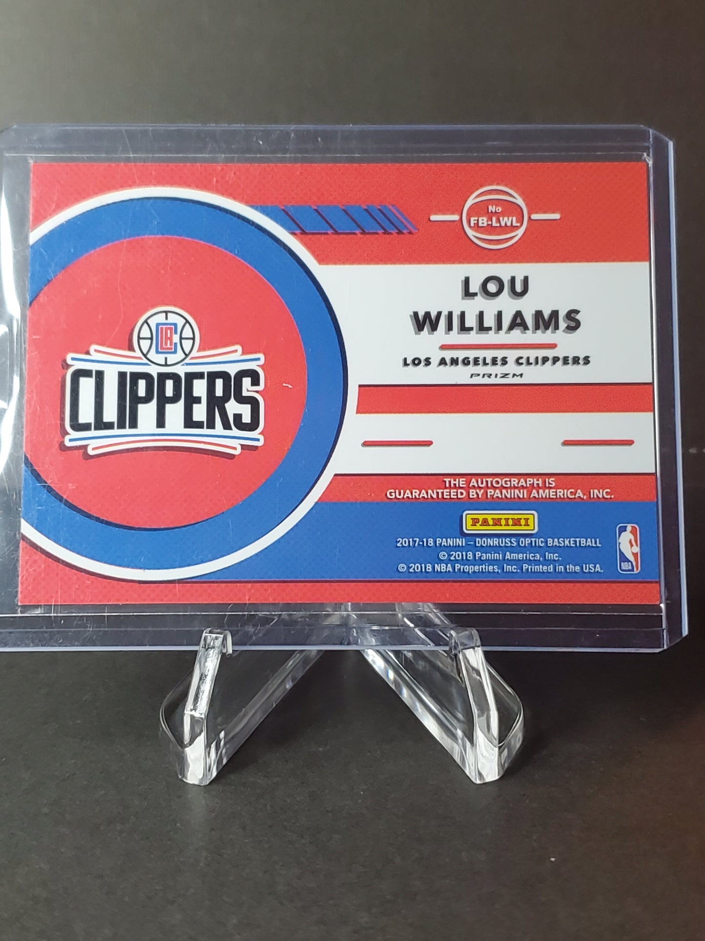 Lou Williams 2017 Panini Donruss Optic FASTBREAK Signatures - AUTO #FB-LWL