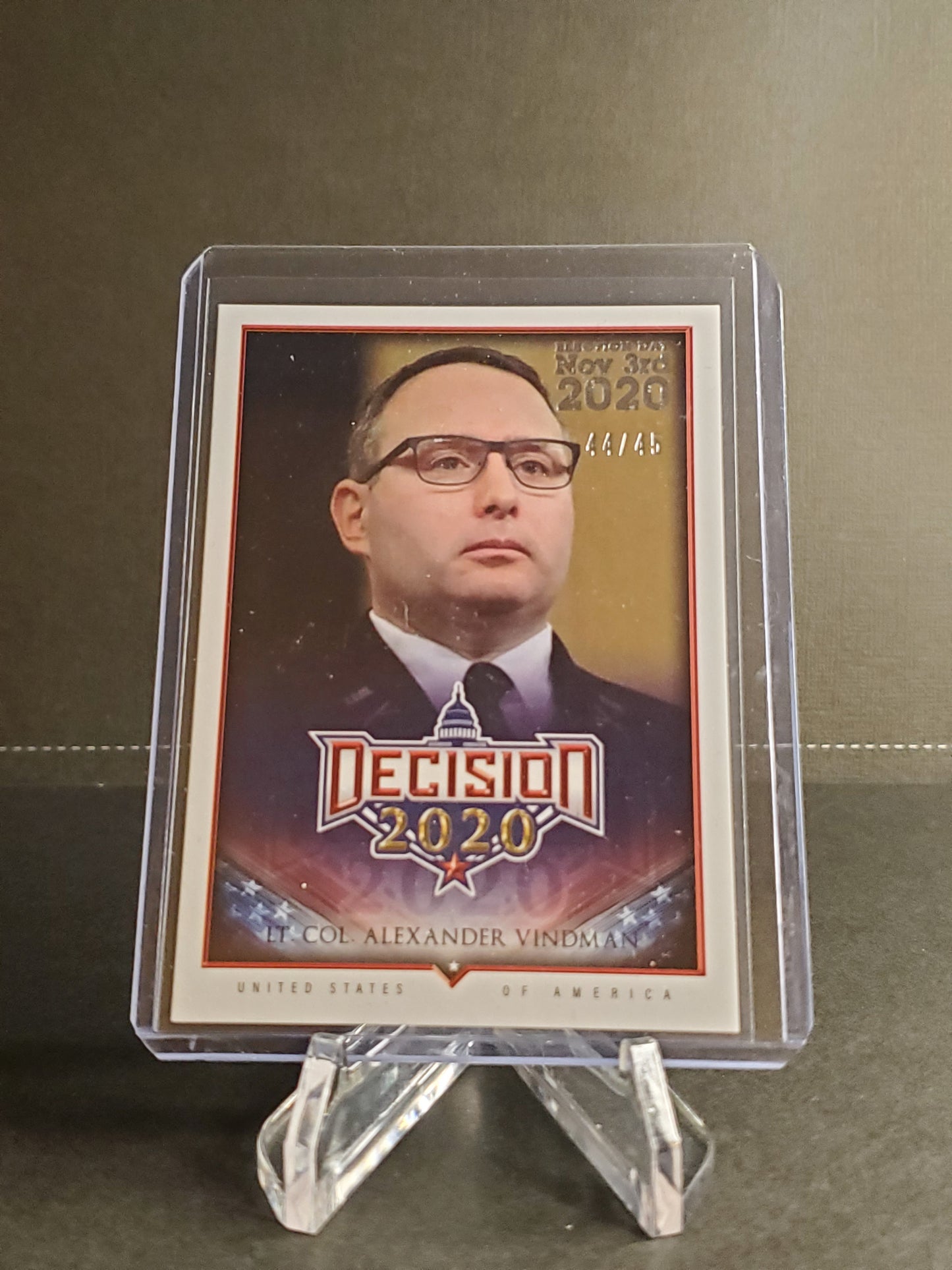 Lt. Col. Alexander Vindman 2020 Leaf Decision Election Day Nov 3rd /45 #502