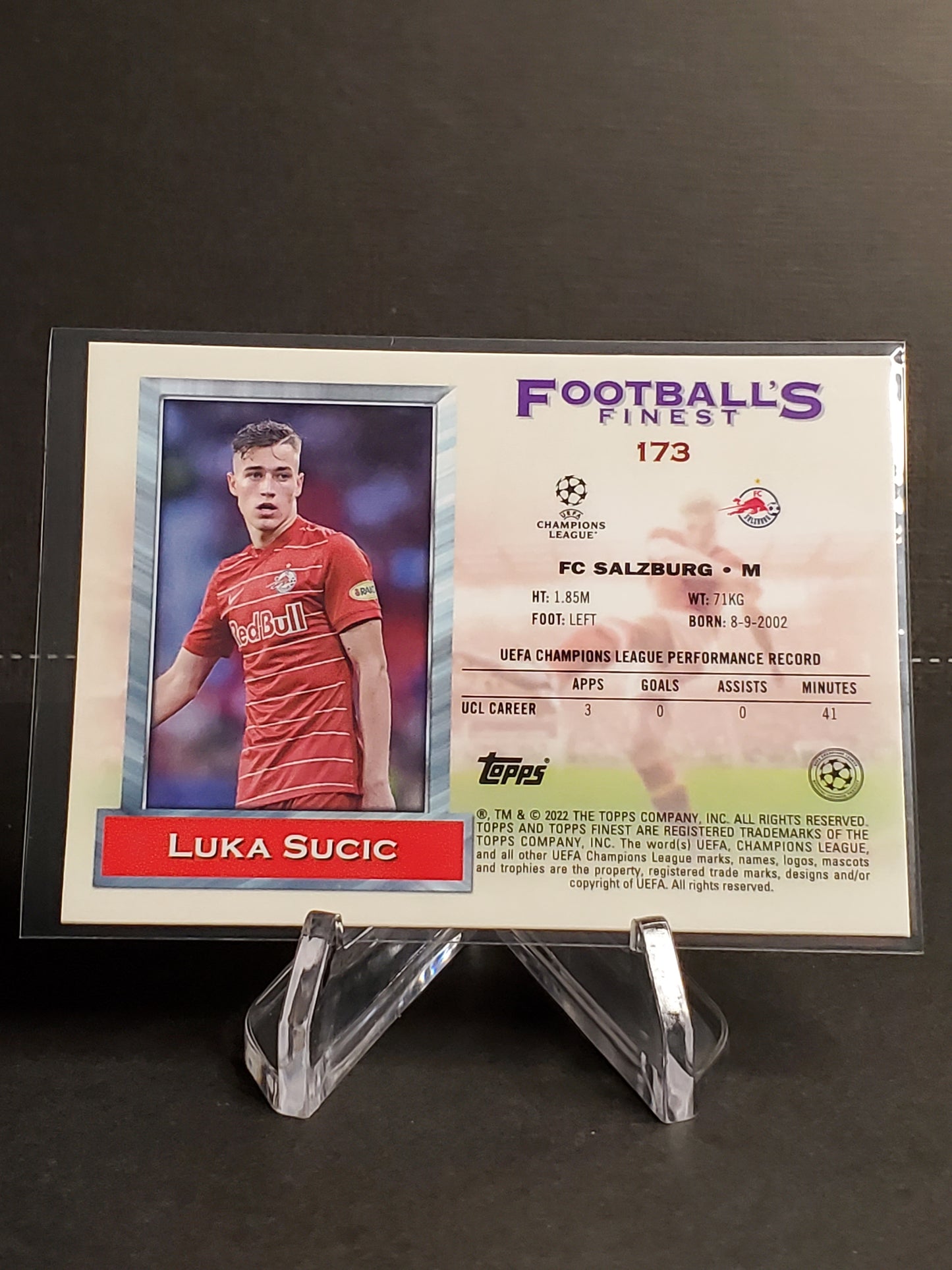 Luka Sucic 2021-2022 Topps Finest Flashbacks UEFA Soccer RC #173