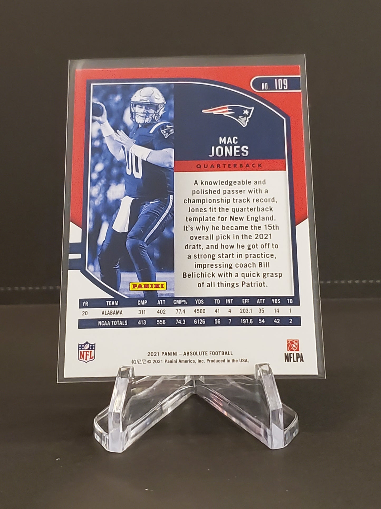 Mac Jones 2021 Panini Absolute RC #109