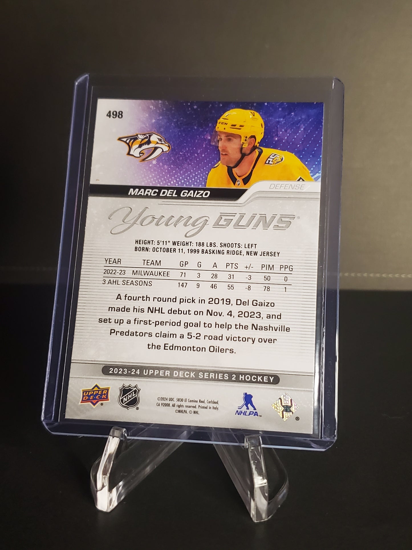 Marc Del Gaizo 2023/24 Upper Deck Series 2 Hockey Young Guns #498