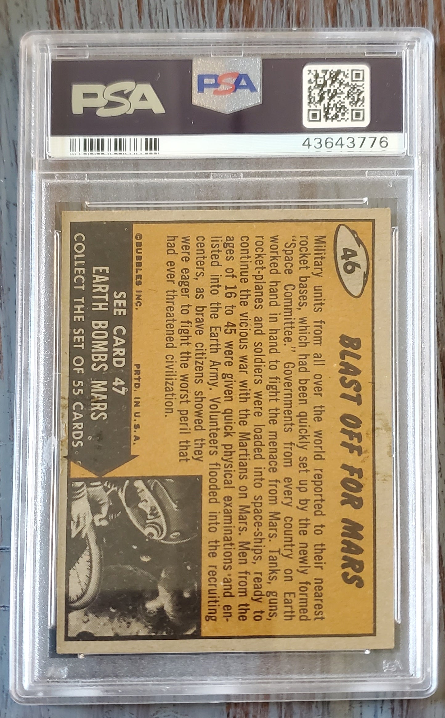 1962 MARS ATTACKS #46 BLAST OFF FOR MARS PSA 2