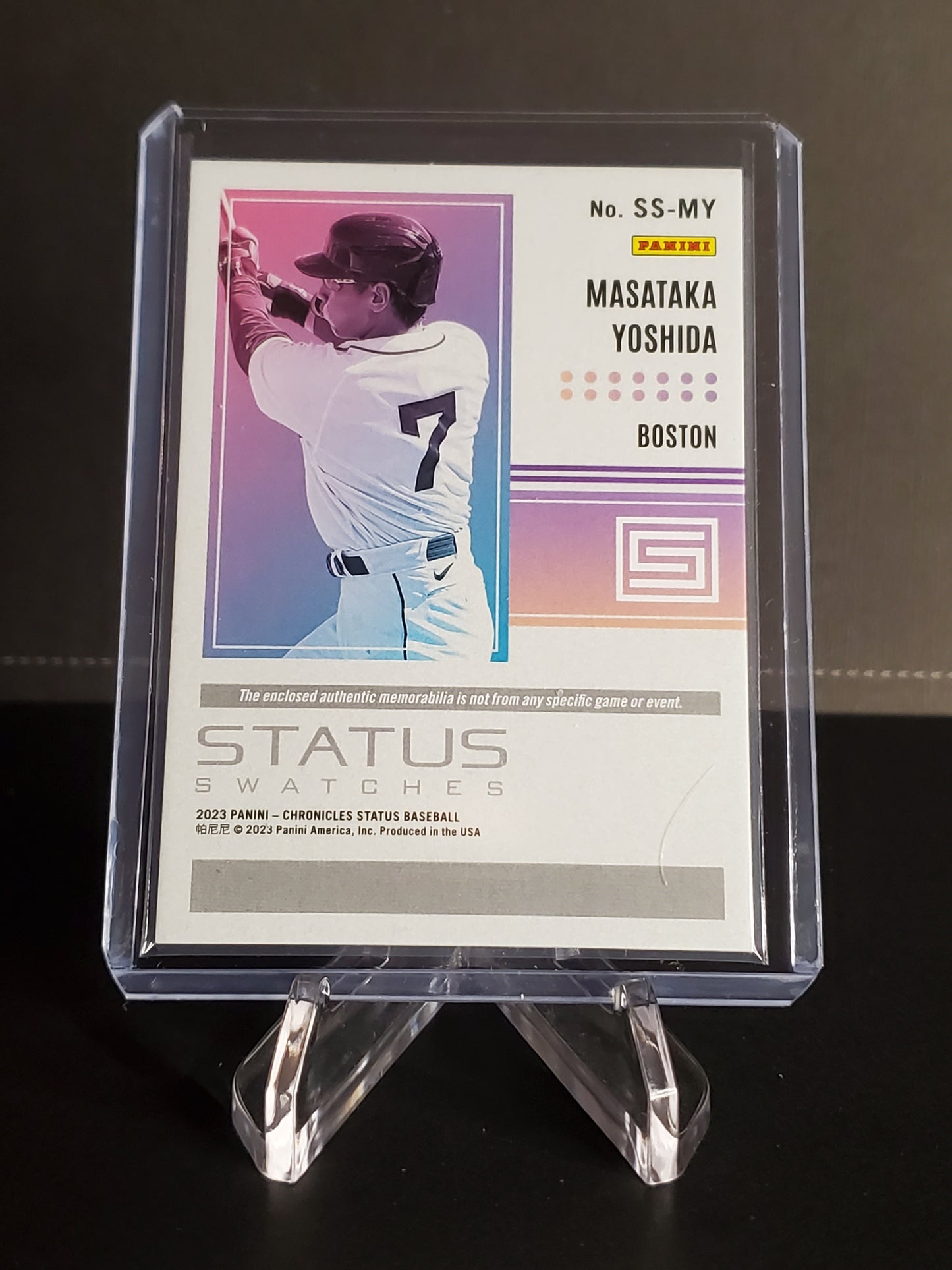 Masataka Yoshida 2023 Panini Chronicles Status Swatches RC #SS-MY