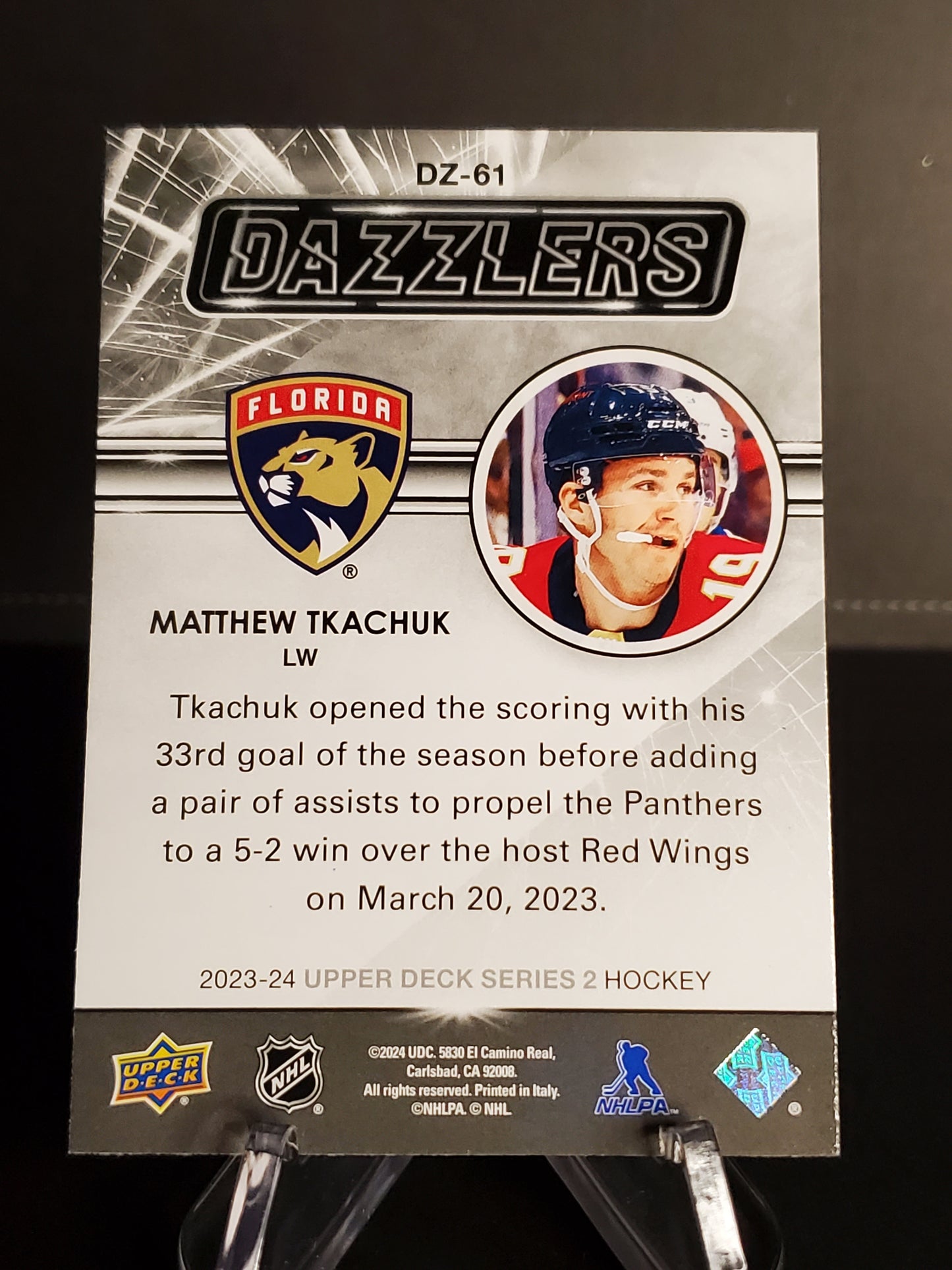 Matthew Tkachuk 2023/24 Upper Deck Series 2 Dazzlers #TZ-61