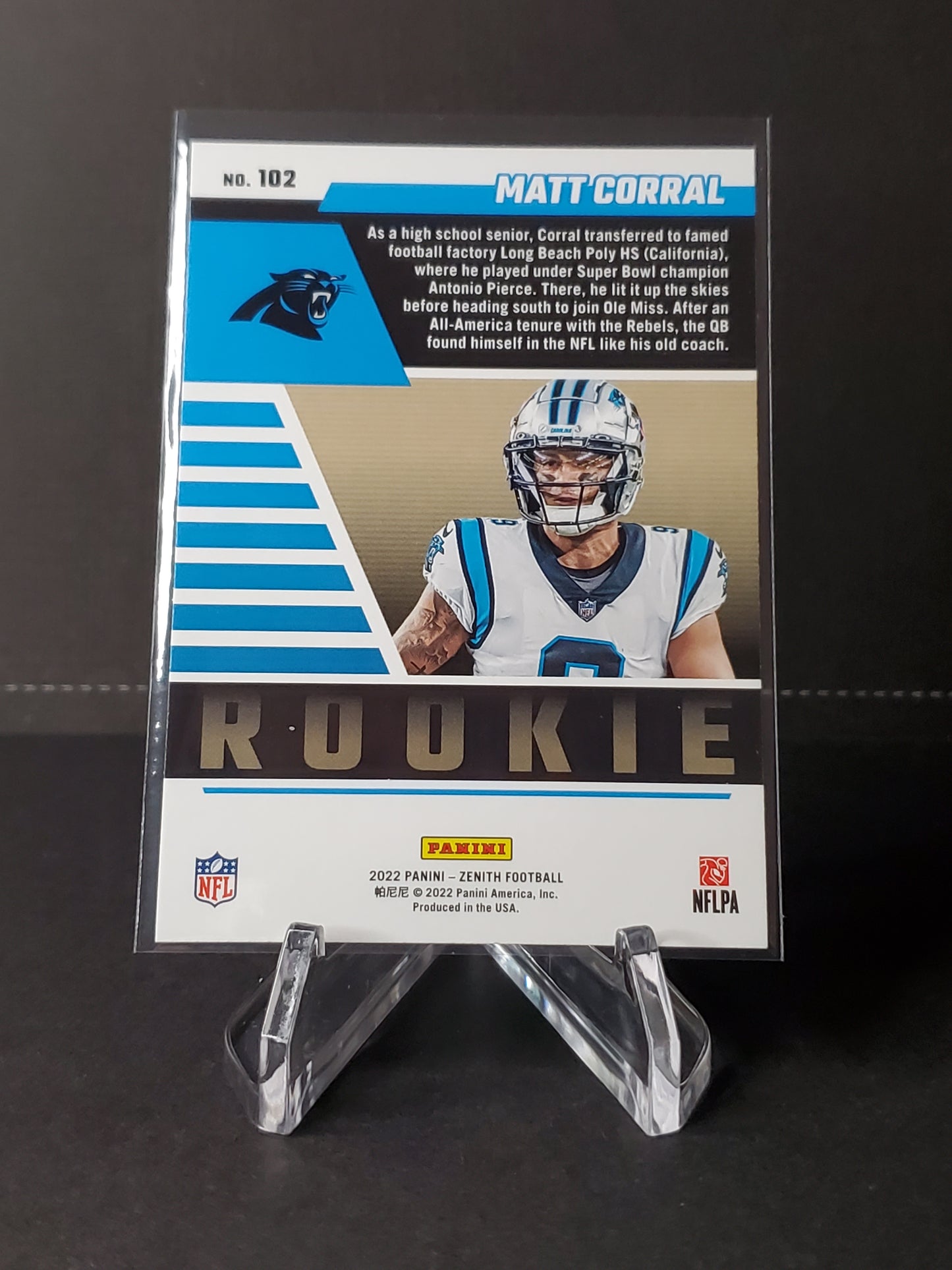 Matt Corral 2022 Panini Zenith Football RC #102
