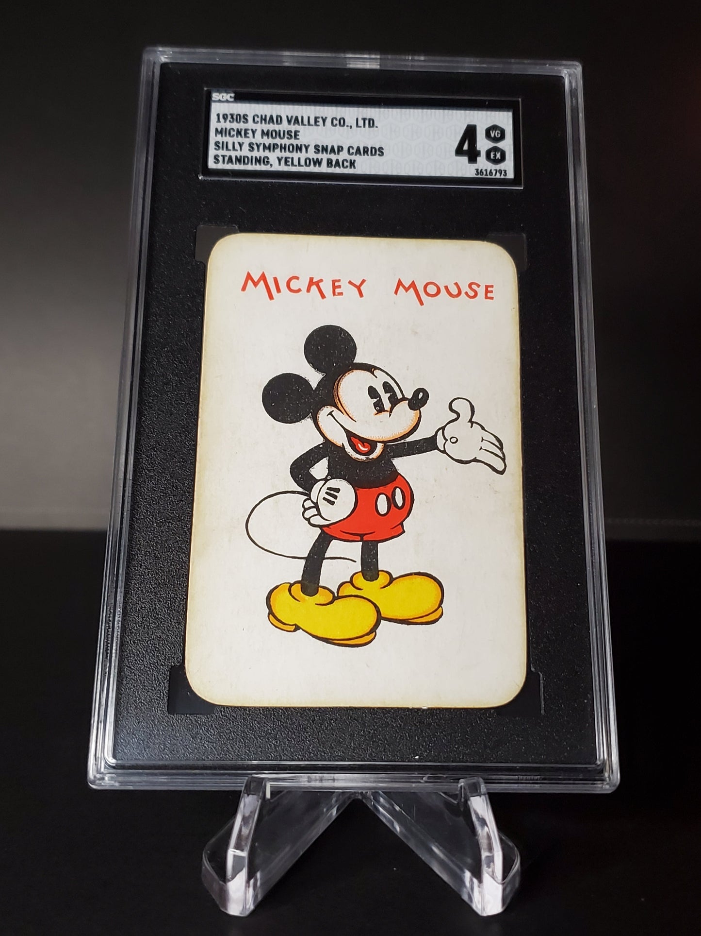 Mickey Mouse 1930s Chad Valley Silly Symphony STANDING YELLOW BACK SGC 4
