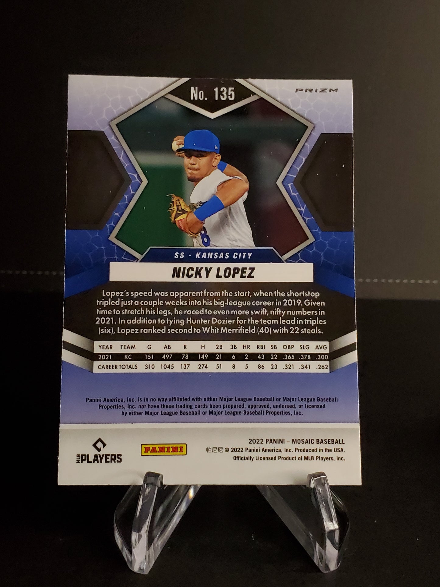 Nicky Lopez 2022 Panini Mosaic Orange Prizm #135