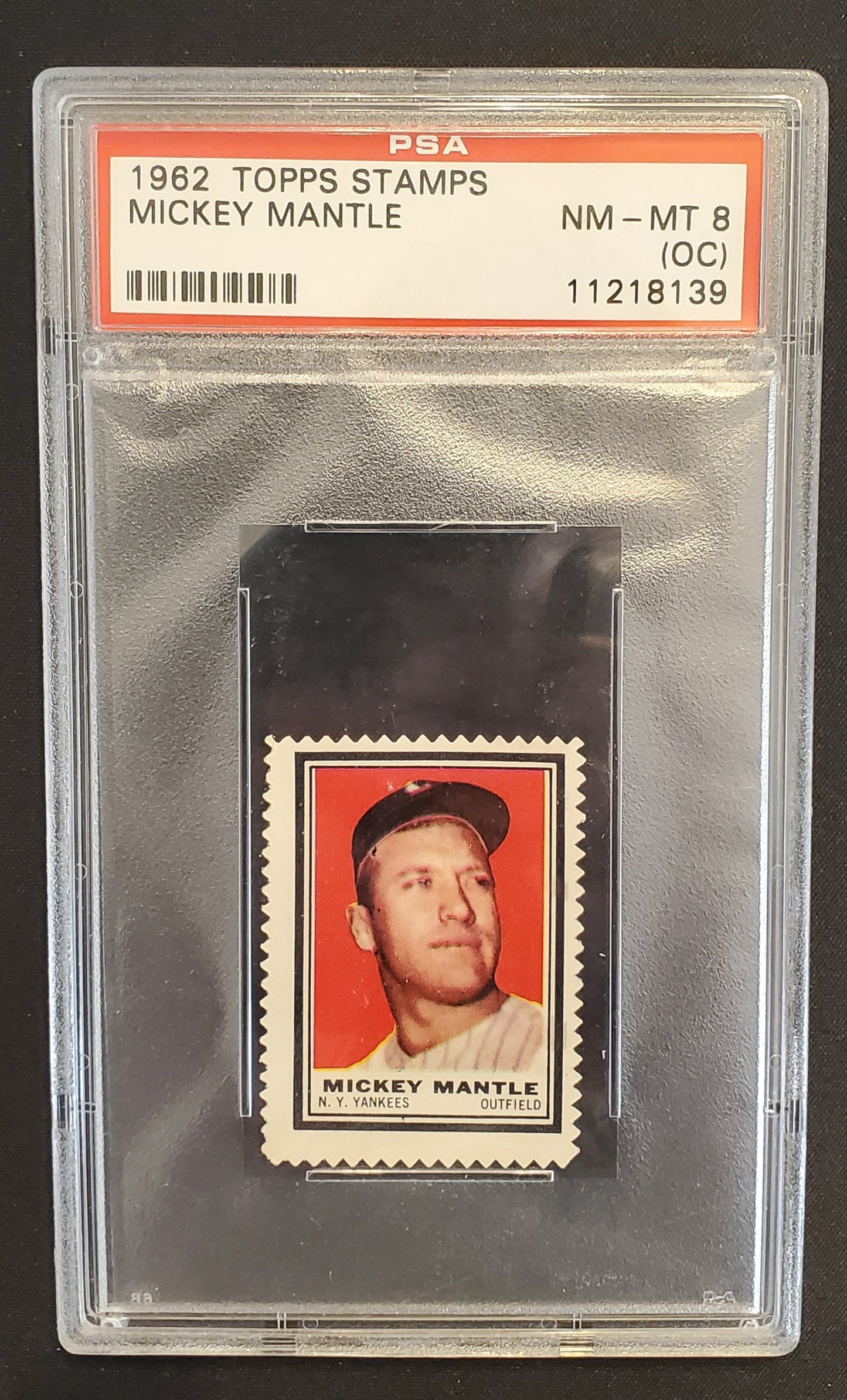1962 MICKEY MANTLE Topps Stamps PSA 8 (Only 13 higher!!) Very Rare!!