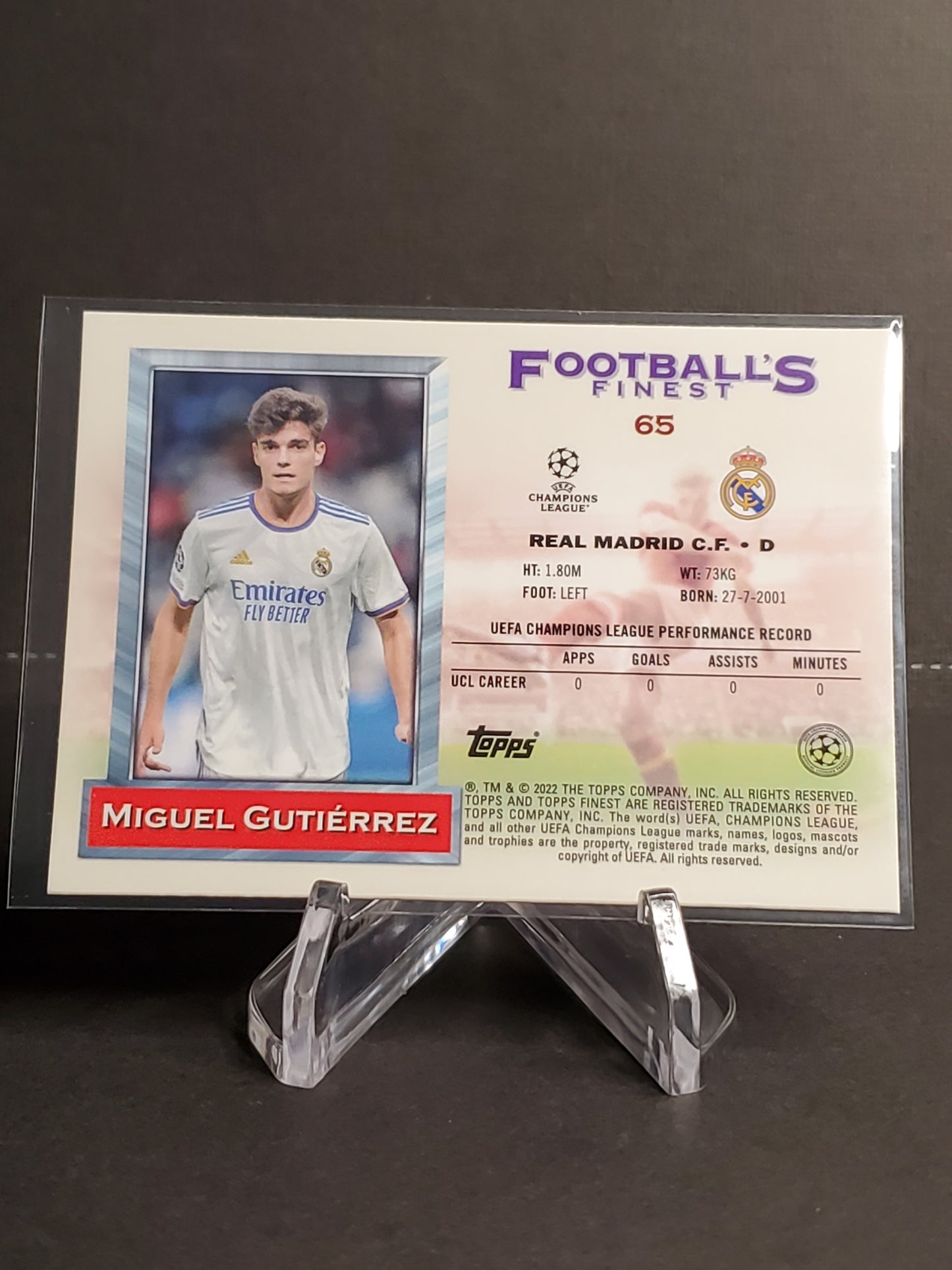 Miguel Gutierrez 2021-2022 Topps Finest Flashbacks UEFA Soccer RC #65
