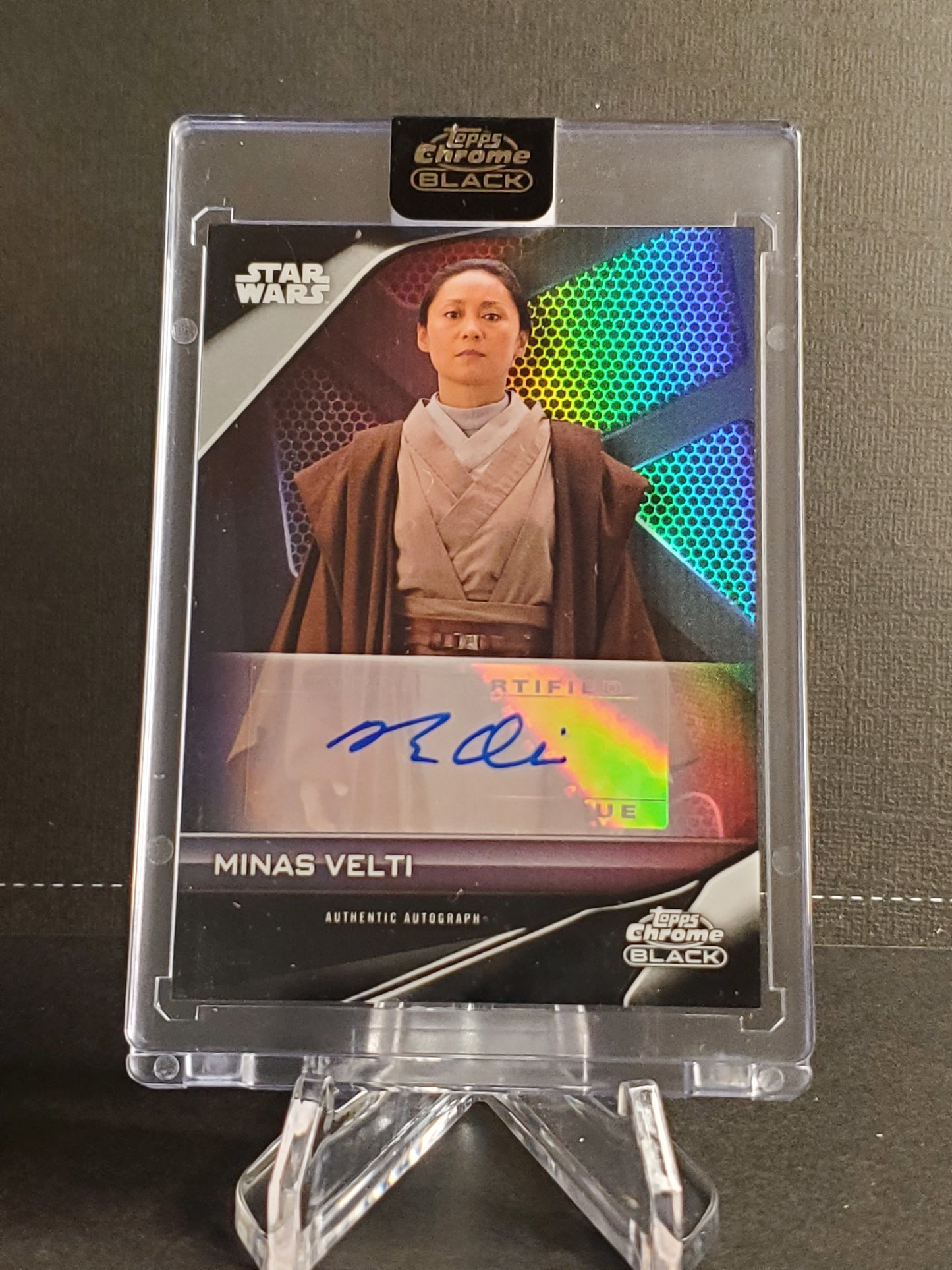 Ming Qui as Minas Velti 2023 Topps Chrome Black Star Wars AUTO #A-Q1