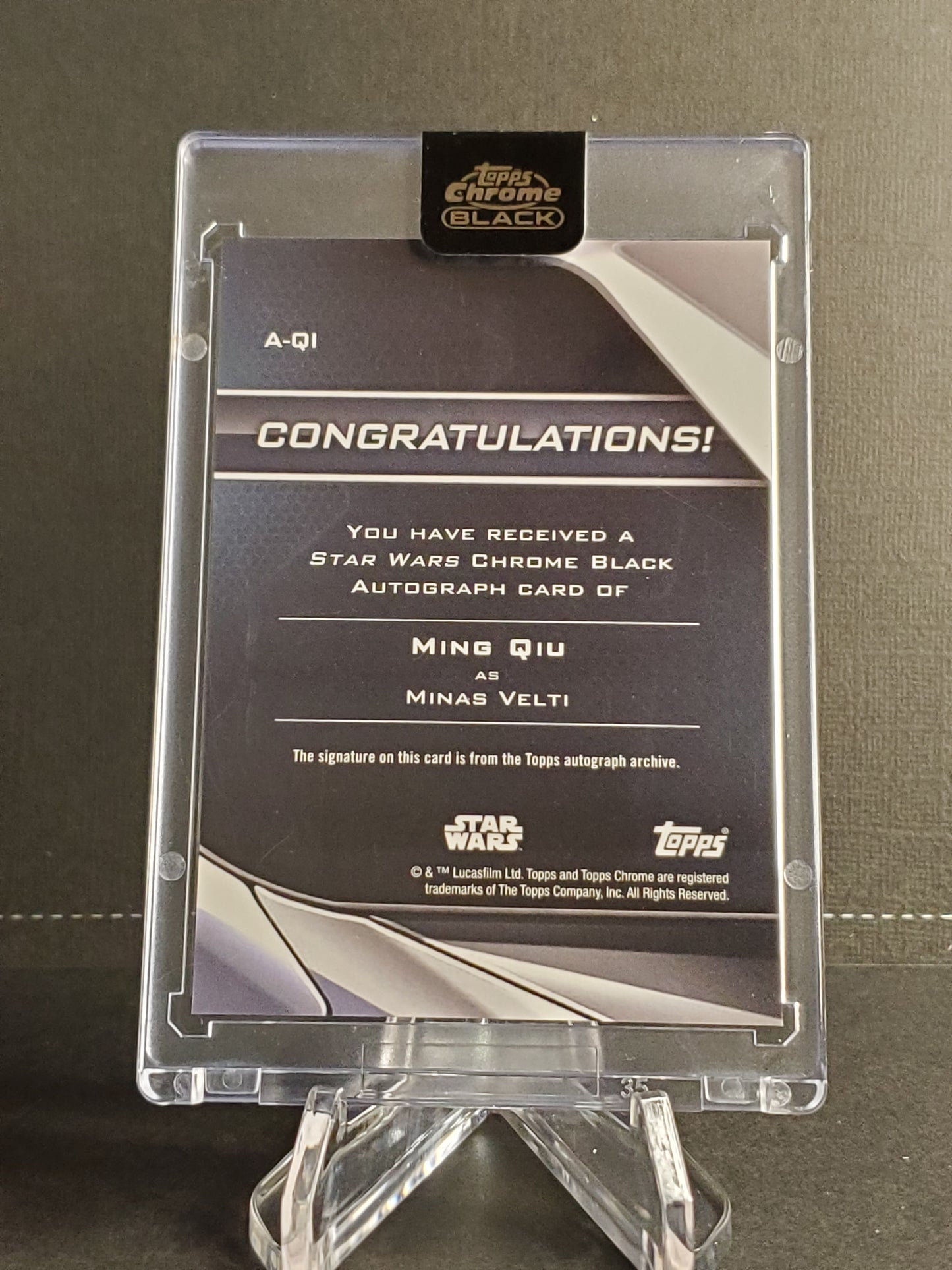 Ming Qui as Minas Velti 2023 Topps Chrome Black Star Wars AUTO #A-Q1