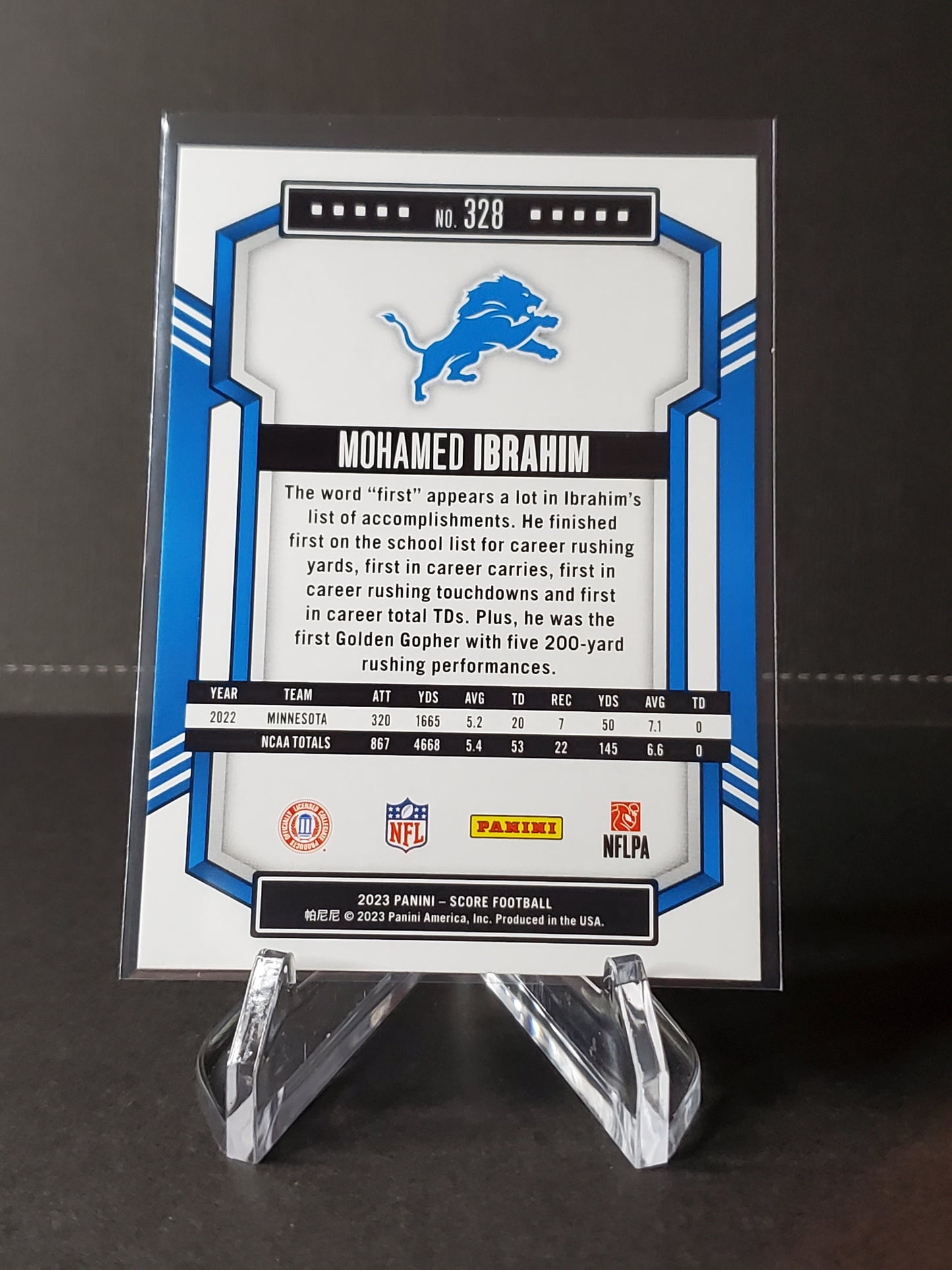 Mohamed Ibrahim 2023 Panini Score Football RC #328