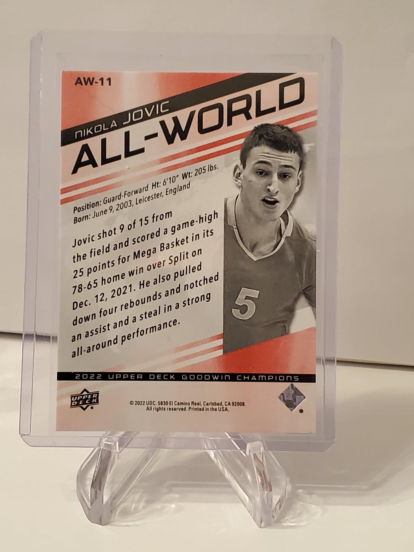Nikola Jovic 2022 Upper Deck Goodwin Champions All-World #'d 110/299