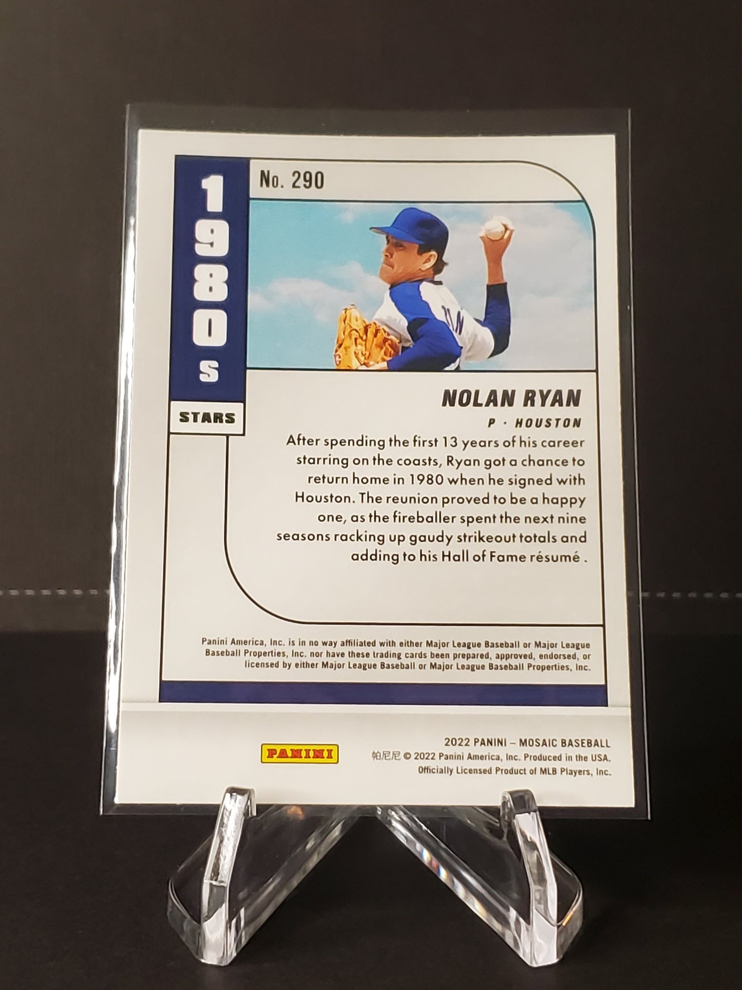 Nolan Ryan 2022 Panini Mosaic Baseball 1980's Stars #290
