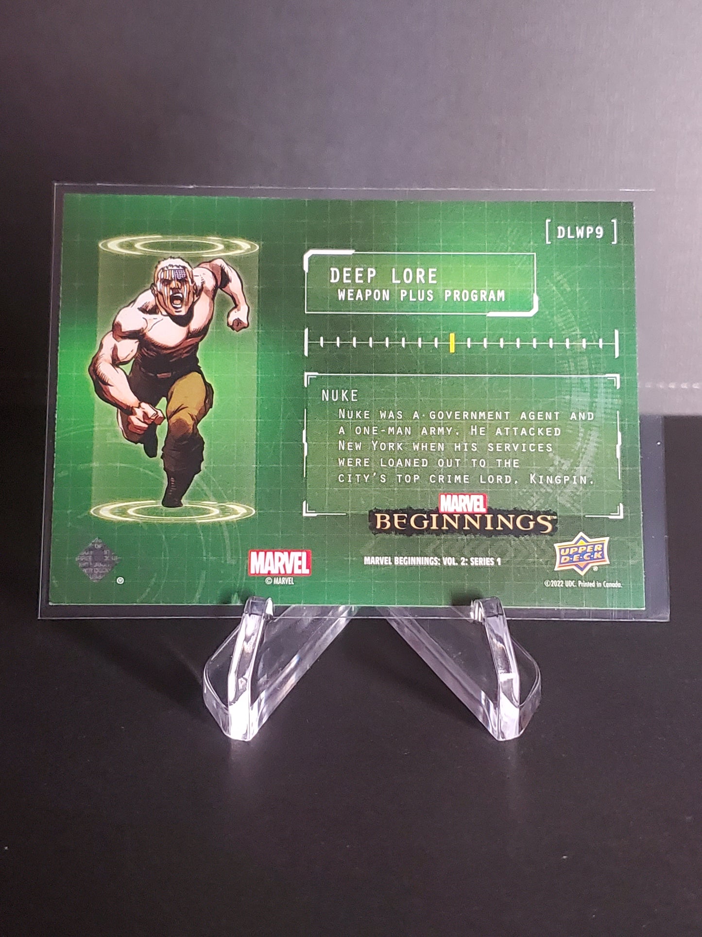 Nuke 2022 UD Marvel Beginnings Volume 2 Series 1 Deeo Lore Weapons Plus #DLWP9