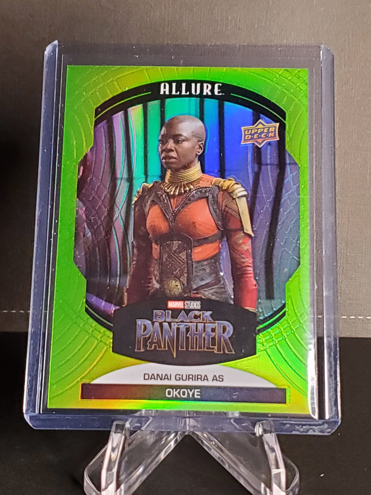 Danai Gurira as Okoye 2022 Upper Deck Marvel Allure Green Quartz /99 #68