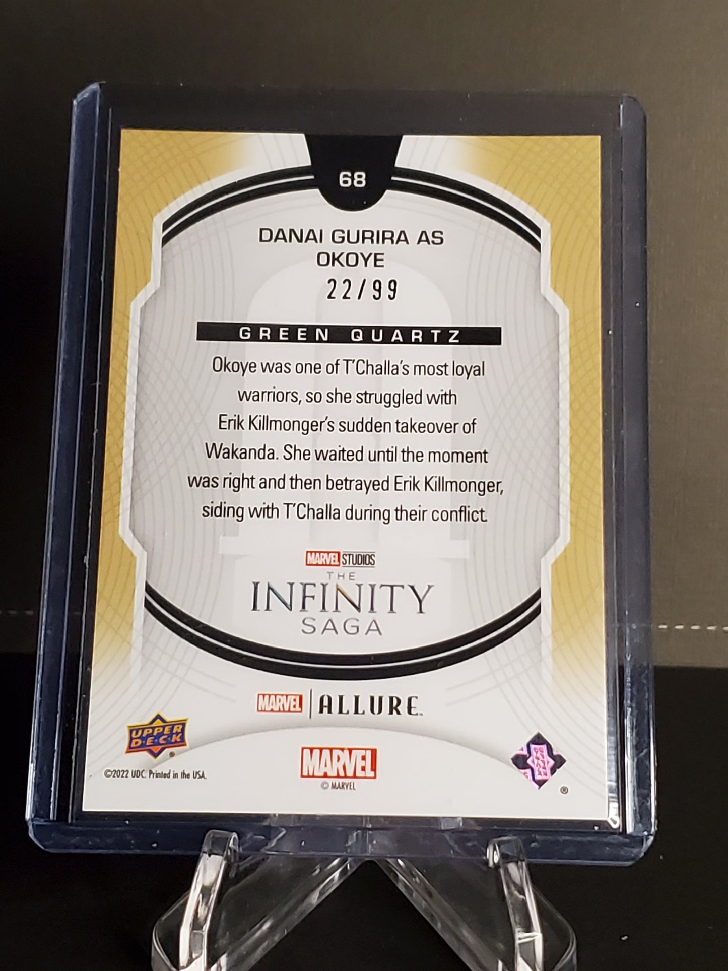 Danai Gurira as Okoye 2022 Upper Deck Marvel Allure Green Quartz /99 #68