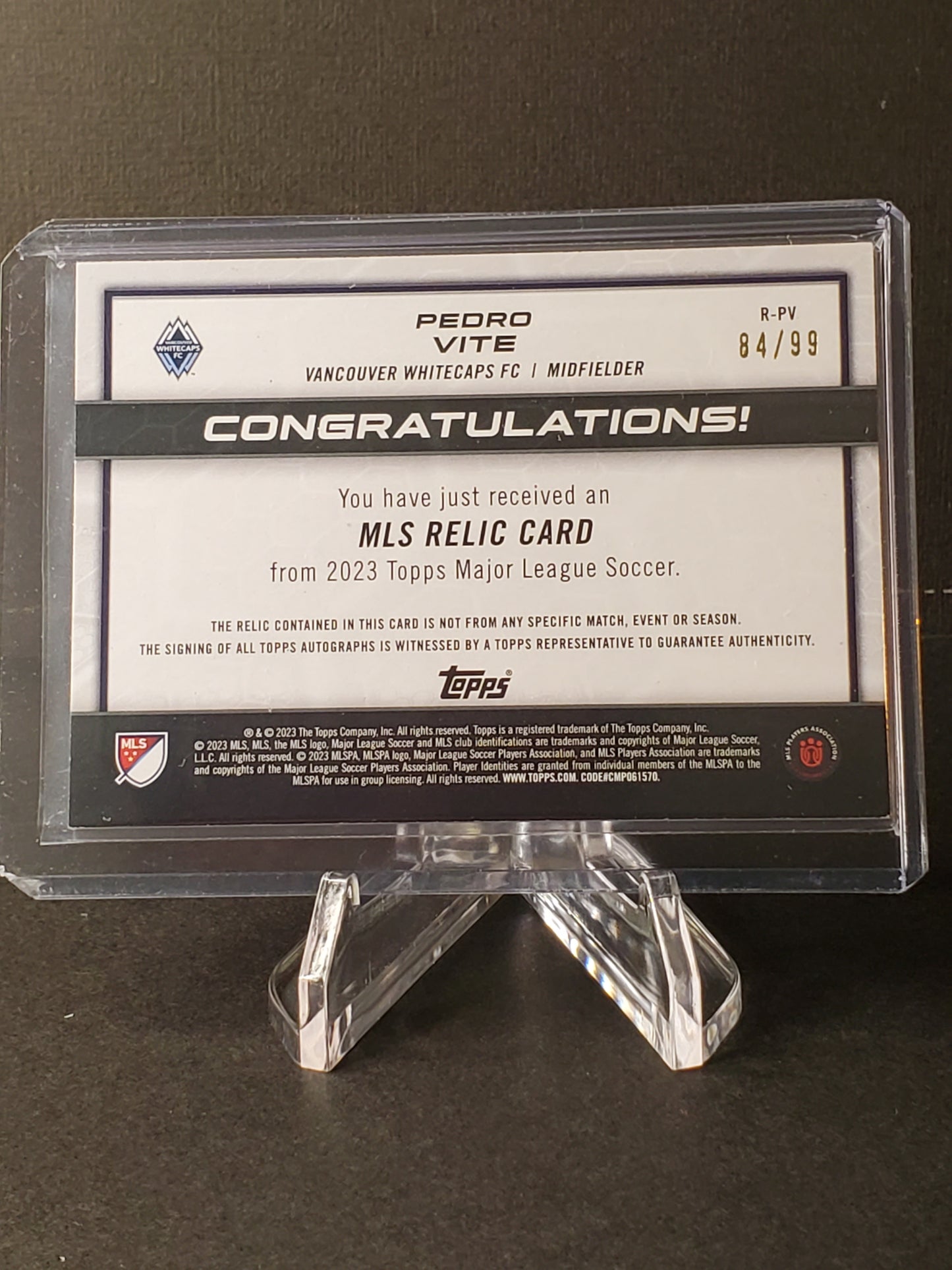 Pedro Vite 2023 Topps MLS Patch AUTO /99 #R-PV