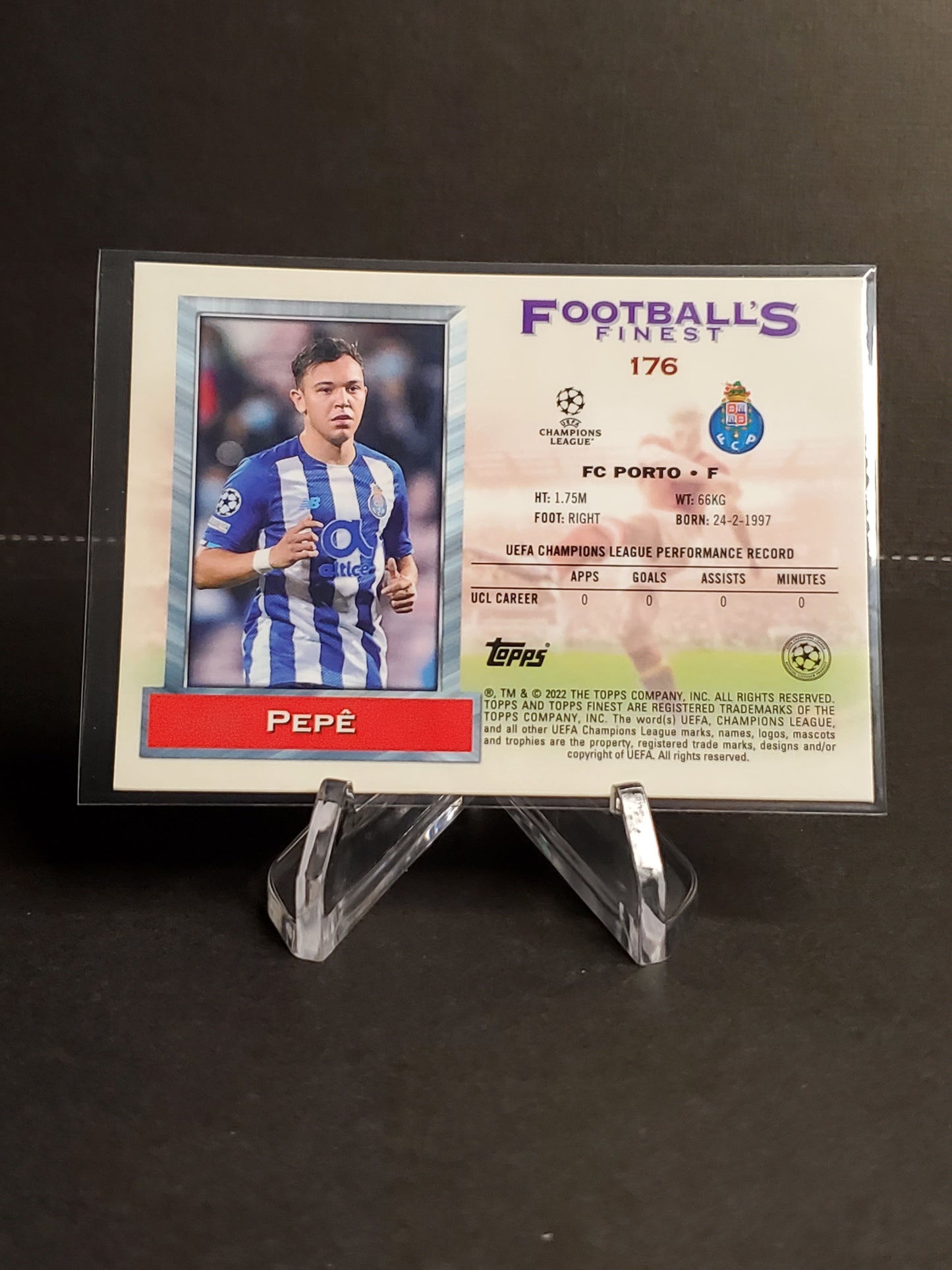 Pepe 2021-2022 Topps Finest Flashbacks UEFA Soccer RC #176