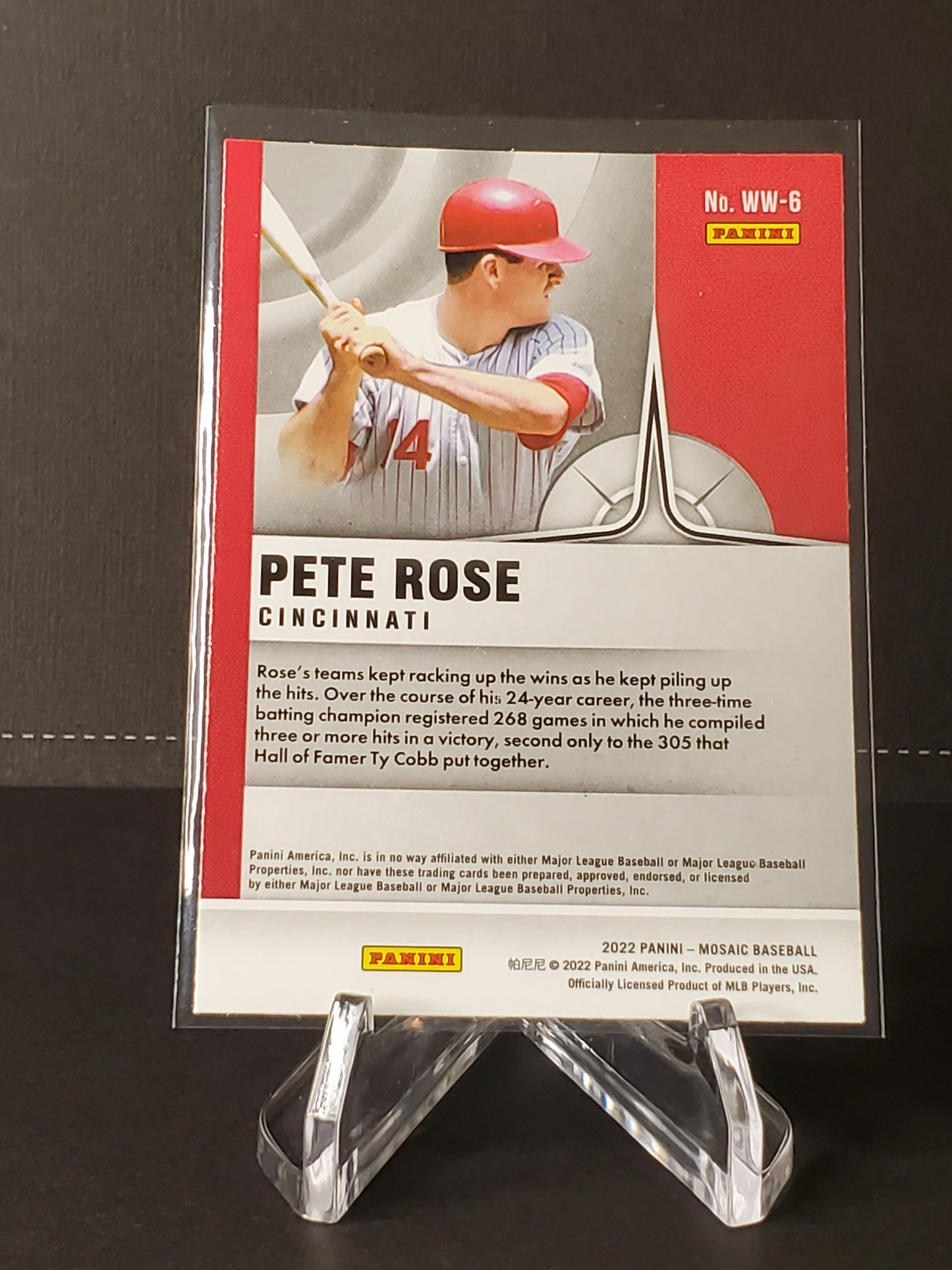 Pete Rose 2022 Panini Mosaic Baseball Will To Win #WW-6