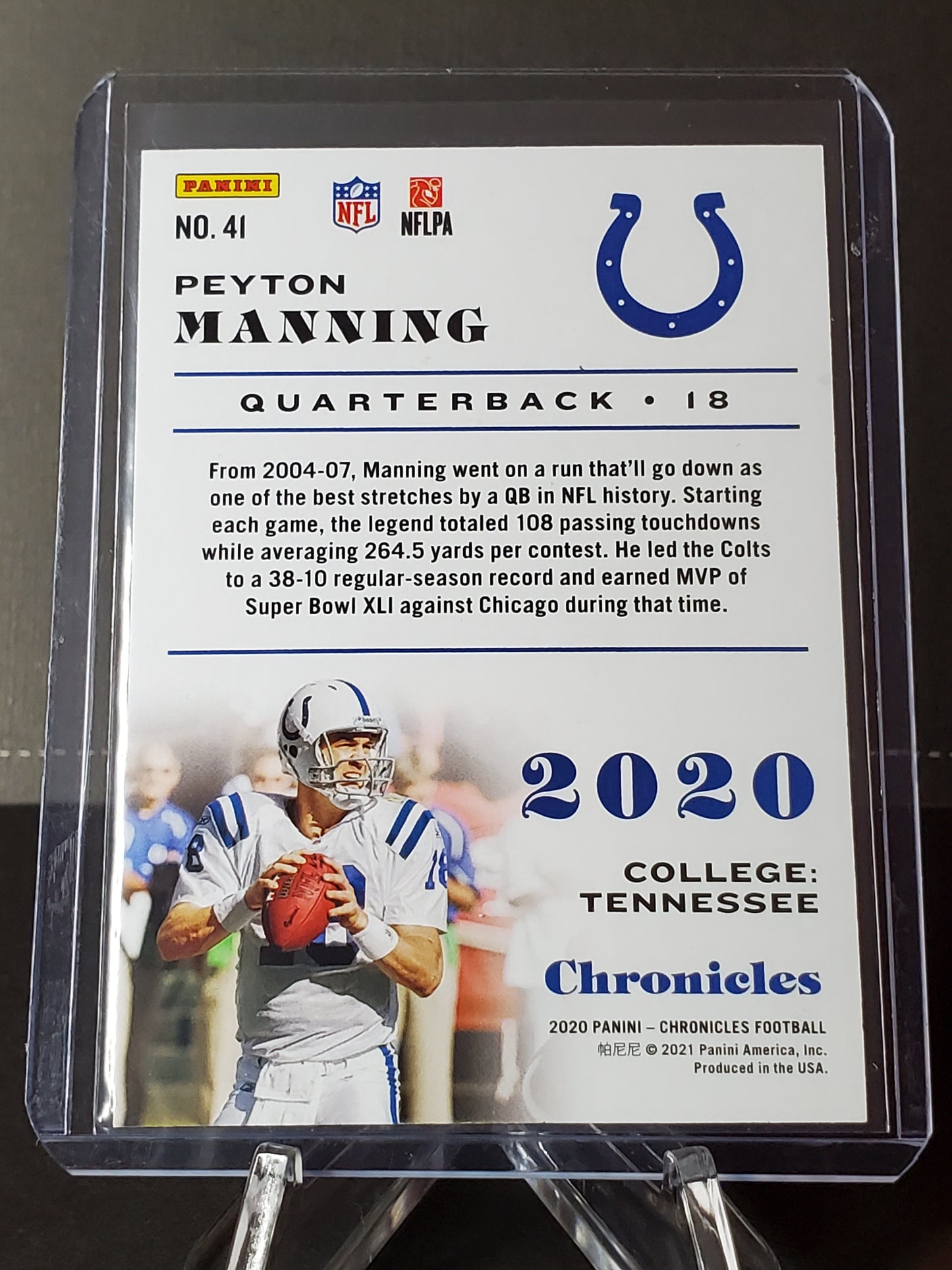 Peyton Manning 2020 Panini Chronicles Football BLUE #41: /99