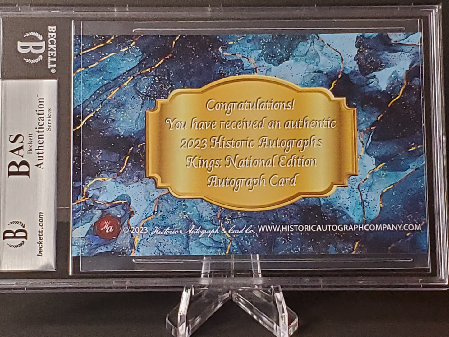 Phil Mickelson 2023 Historic Autographs Kings National Edition Cut AUTO - Gold #'d 1/4