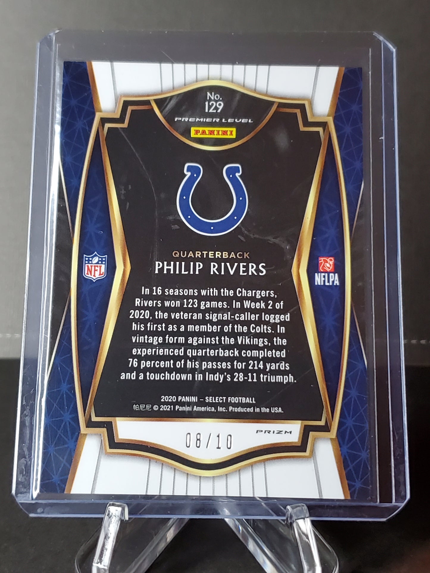 Philip Rivers 2020 Panini Select Football GOLD DIsco Prizm #129: /10