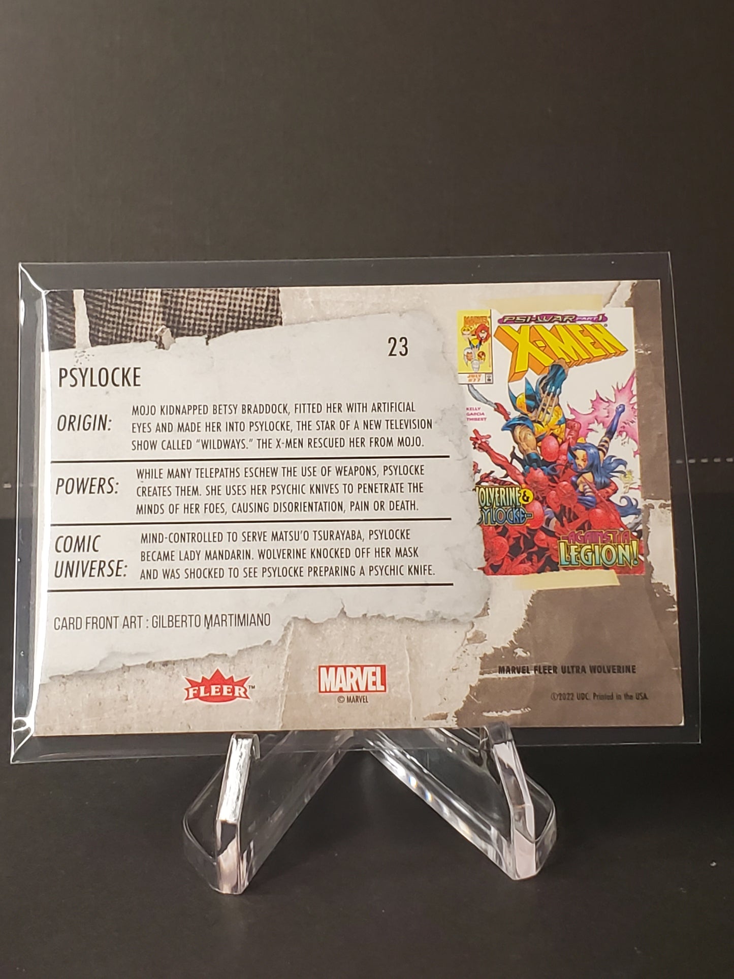 Psylocke 2023 Fleer Ultra Wolverine Green #23