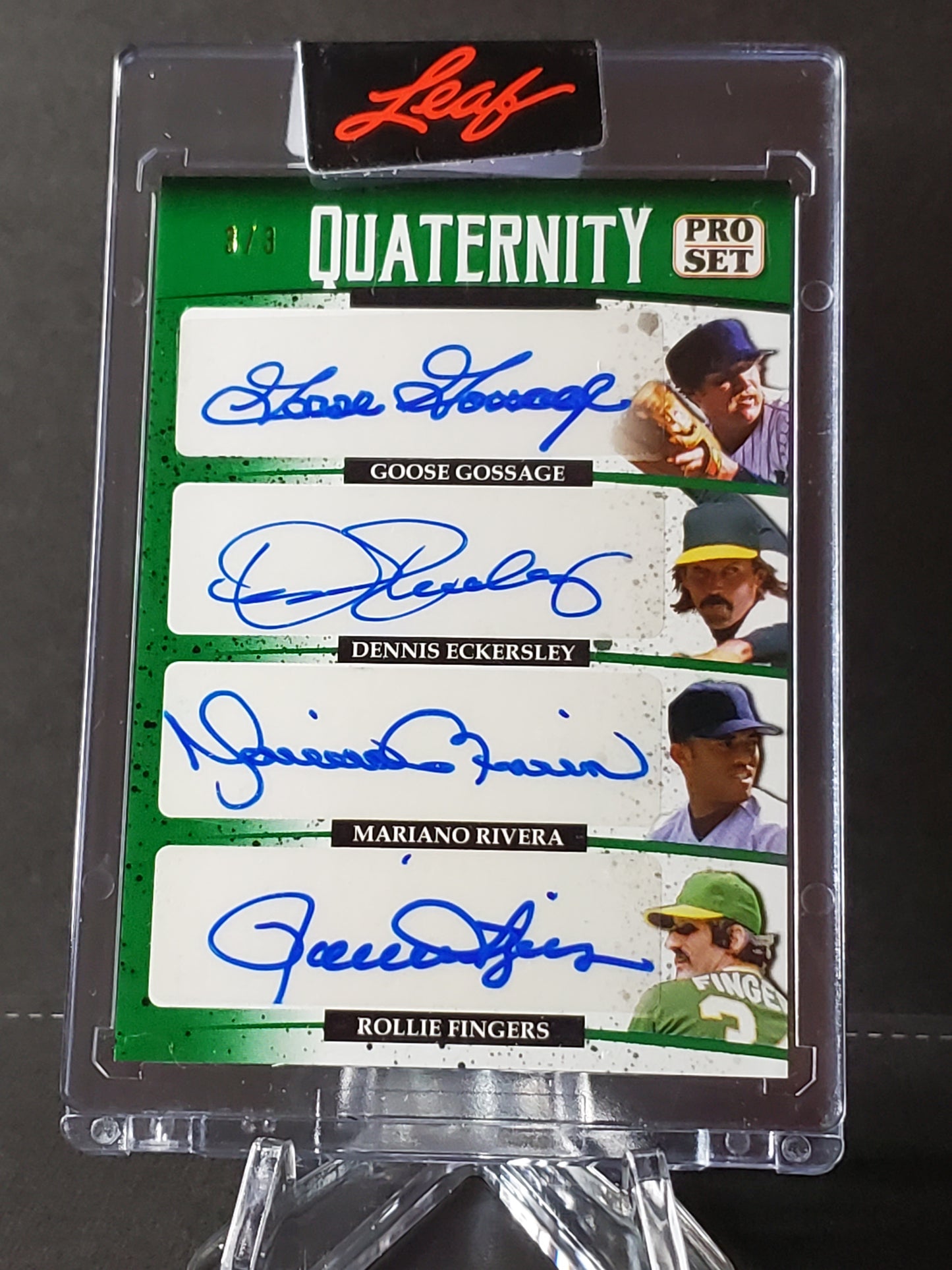 Gossage/ Eckersley/ Rivera/ Fingers - 2022 Leaf Pro Set Hobby - #'d 2/3 Quaternity Auto #Q-03