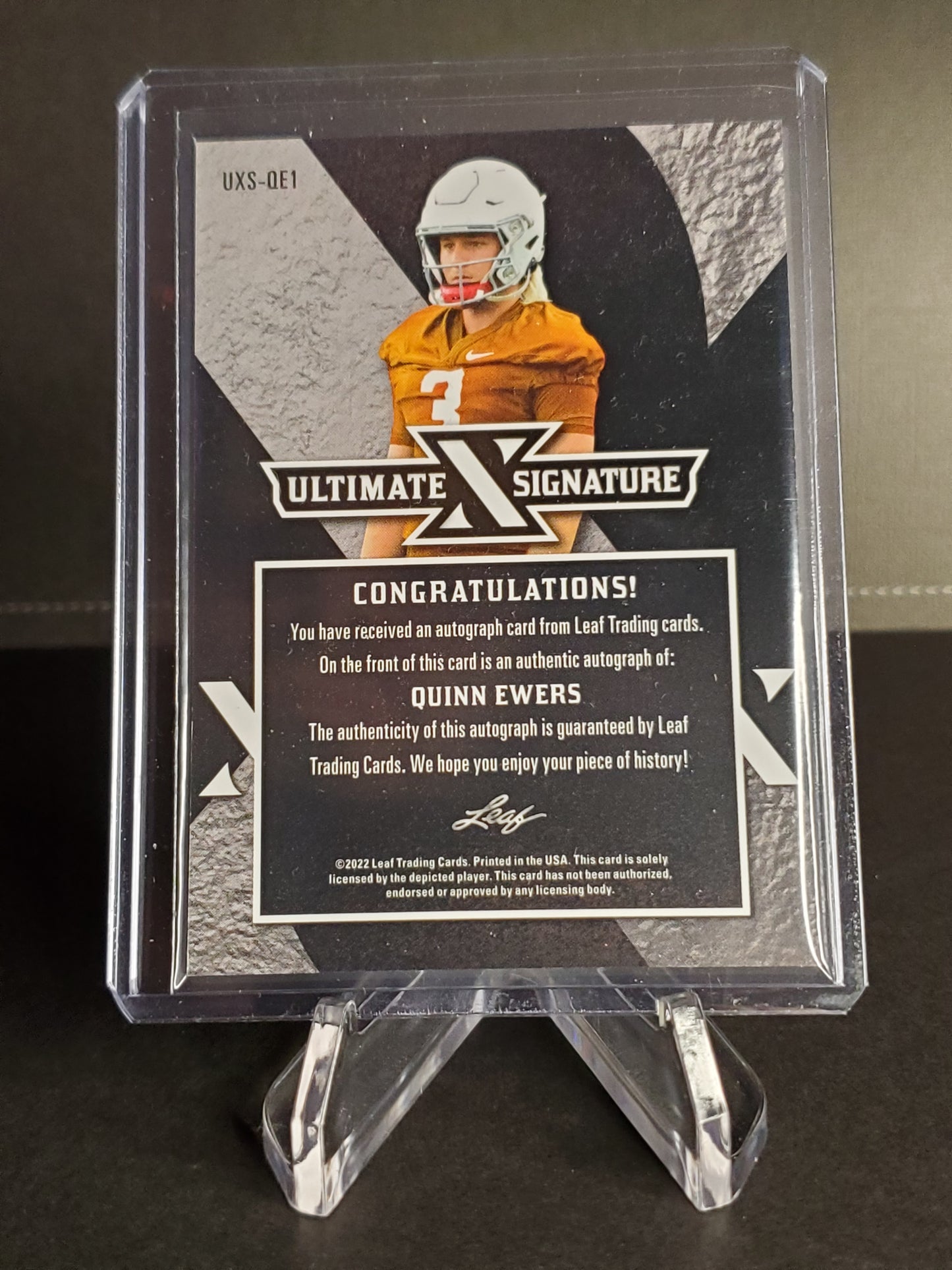 Quinn Ewers 2022 Leaf Ultimate Signature Draft AUTO #UXS-QE1