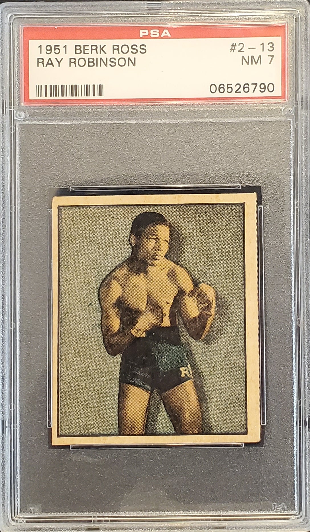 1951 Berk Ross "Hit Parade of Champions" Boxing #2 -13 Ray Robinson PSA NM 7