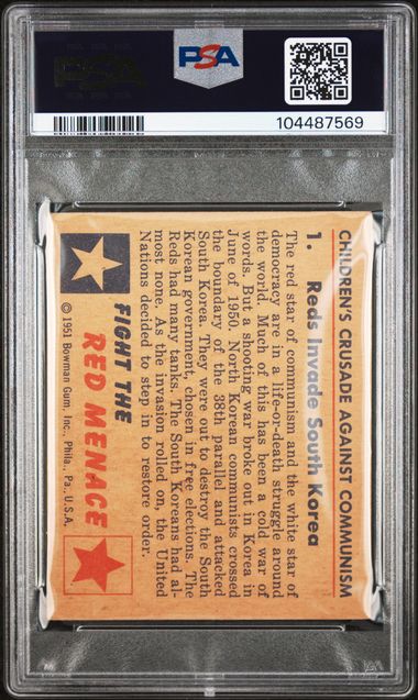1951 Bowman Red Menace Reds Invade South Korea #1 PSA 5 EX