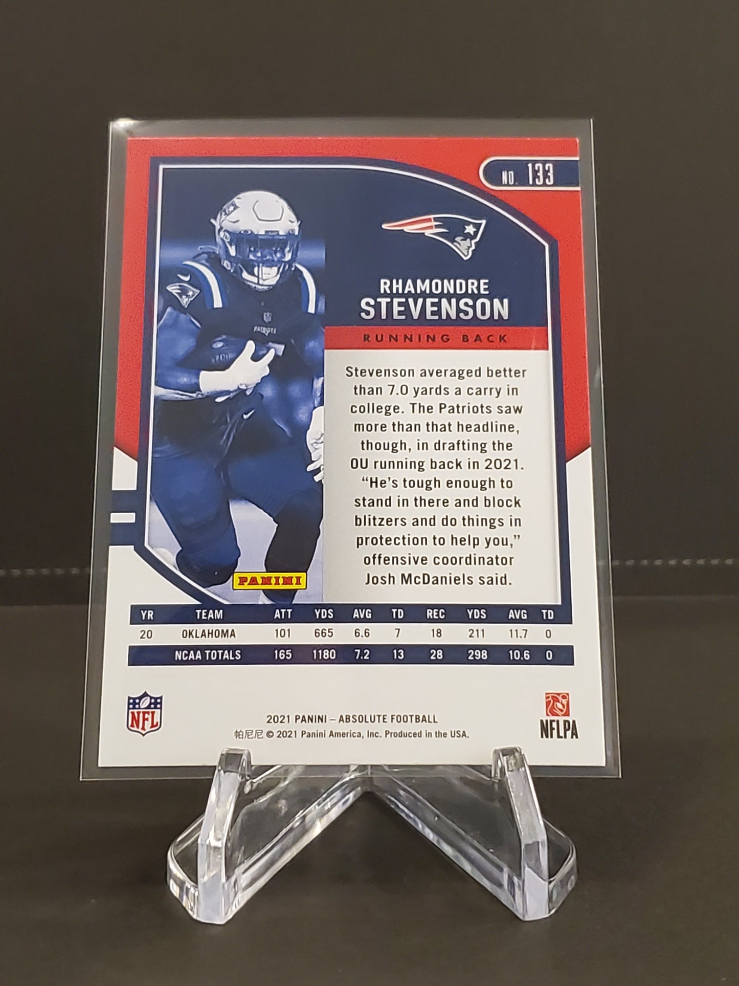 Rhamondre Stevenson 2021 Panini Absolute RC #133