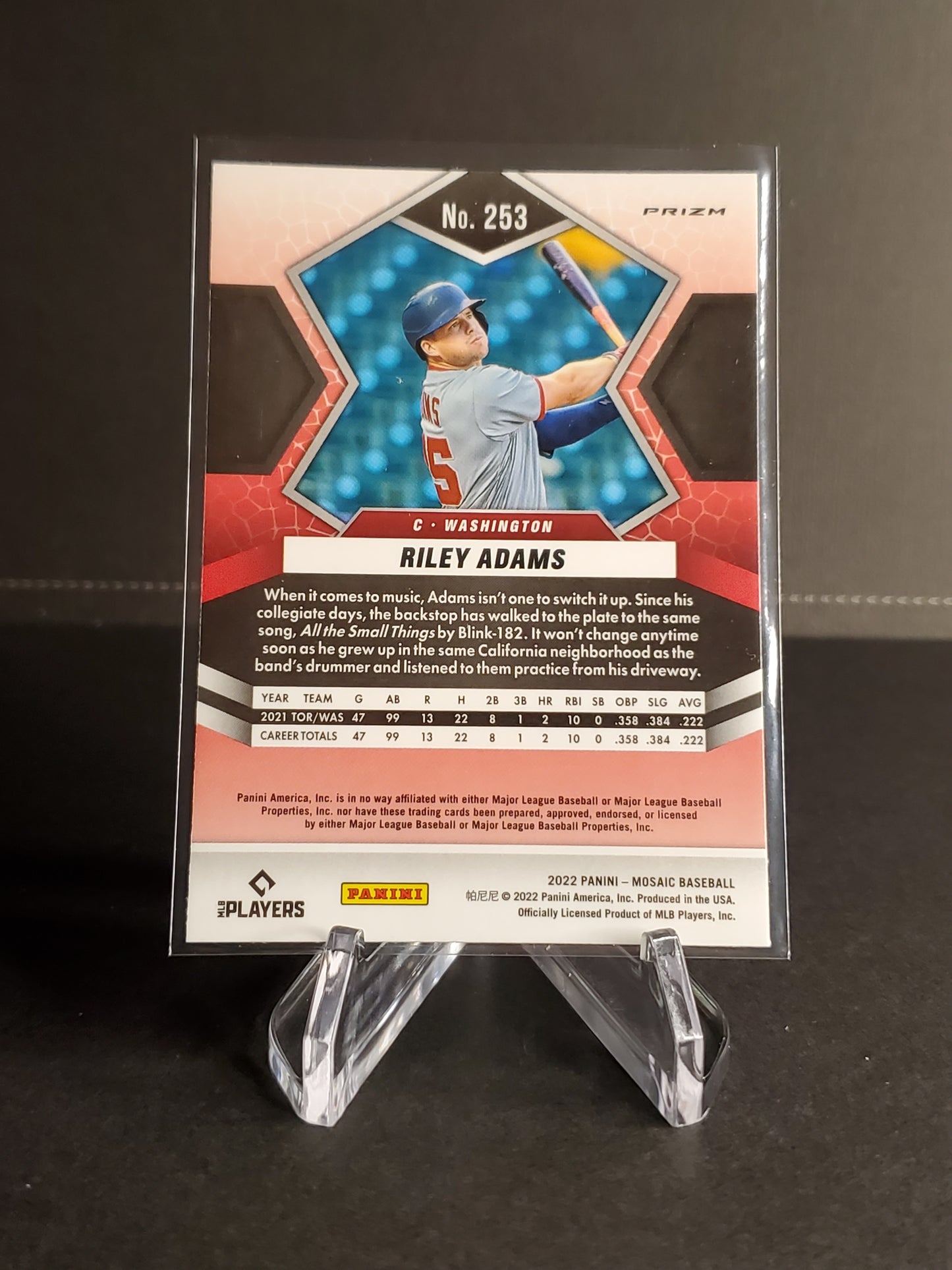 Riley Adams 2022 Panini Mosaic Orange Prizm RC #253