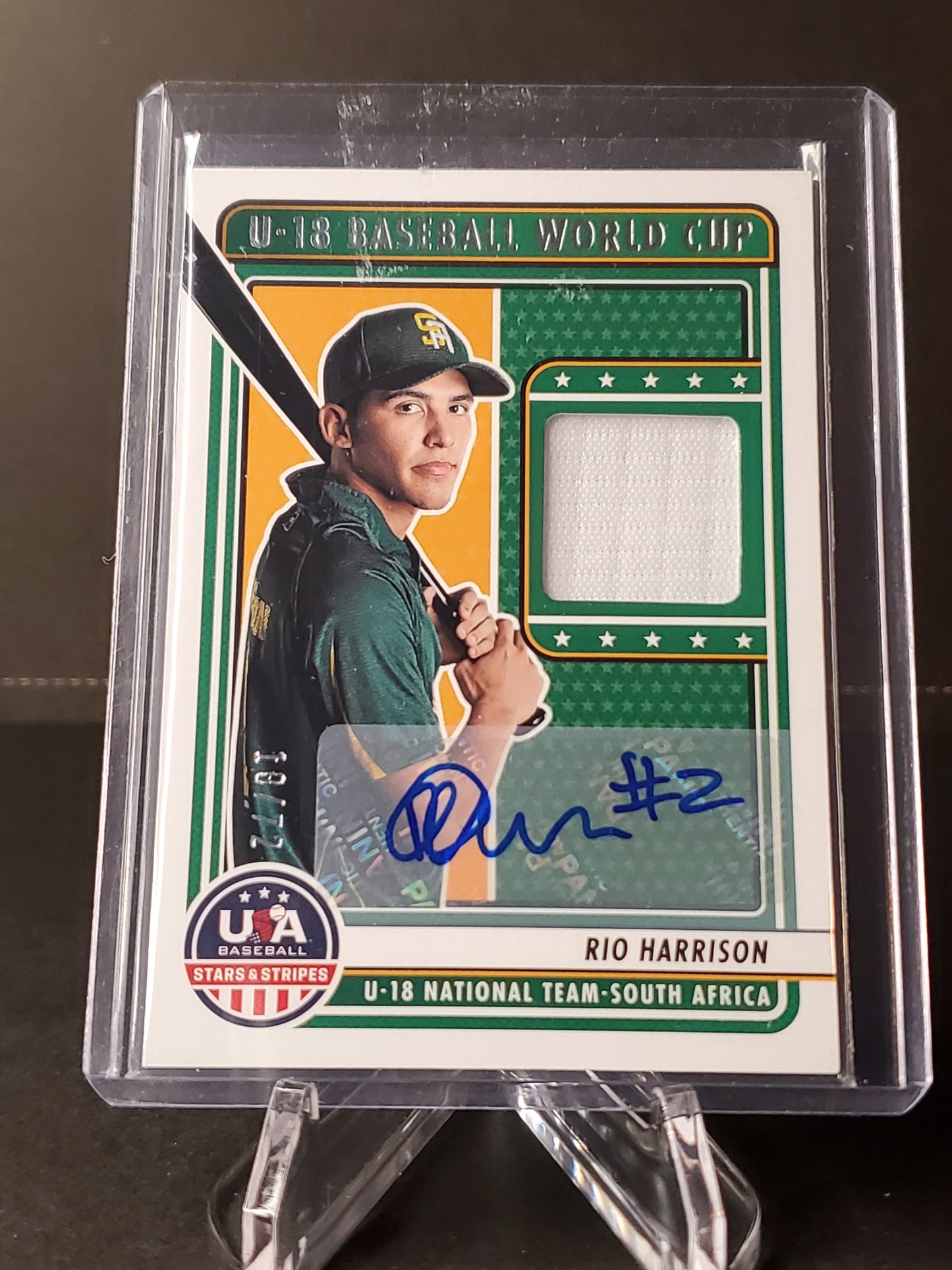 Rio Harrison 2023 Panini USA Stars & Stripes South Africa AUTO Jersey /72 #U18-RH