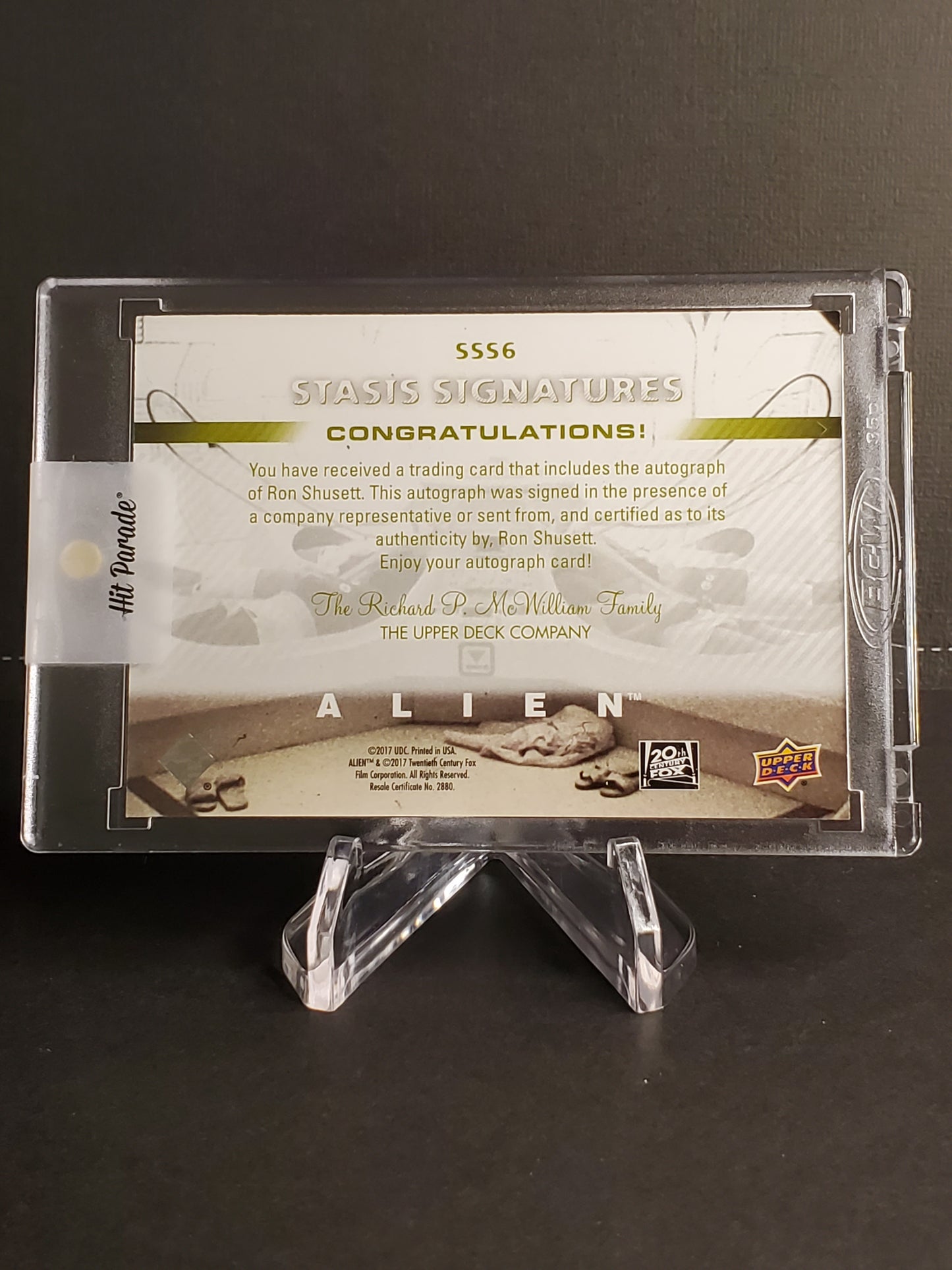 Ron Shusett 2017 Alien Upper Deck Statis Signatures #SSS6