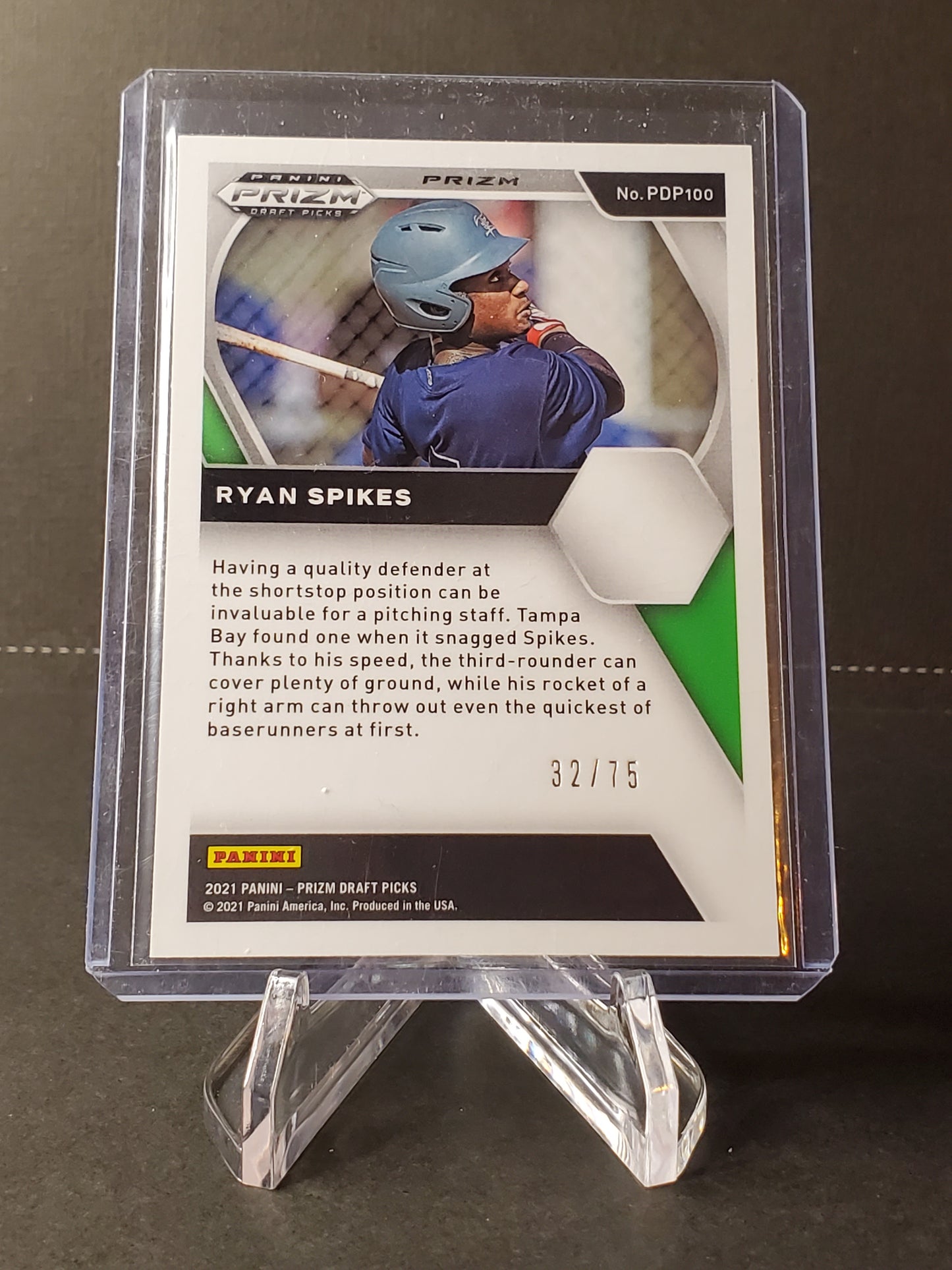 Ryan Spikes 2021 Prizm Draft Picks Green /75 #PDP100