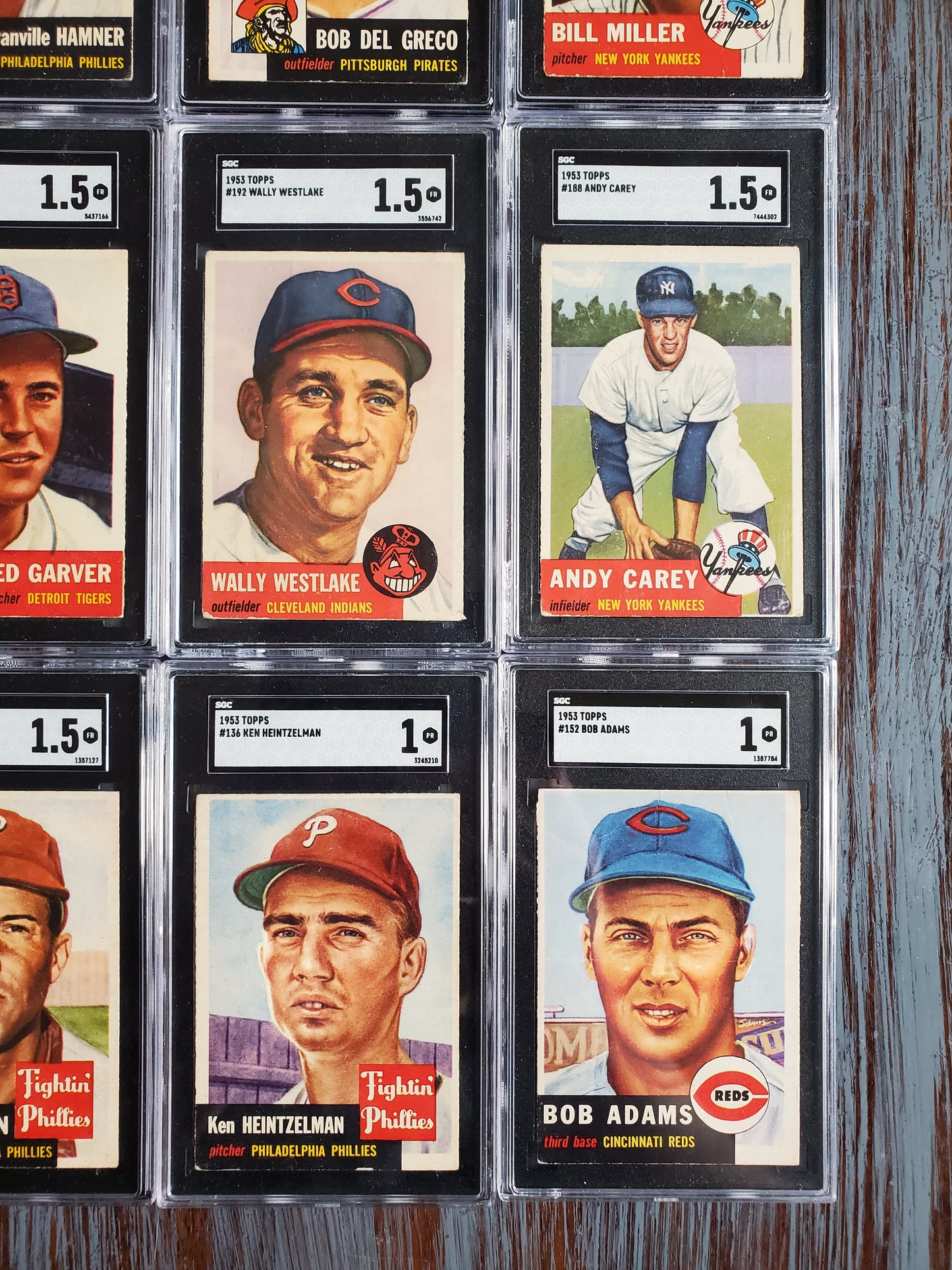 (10) 1953 Topps SGC Graded Baseball Card lot - High Numbers Included!