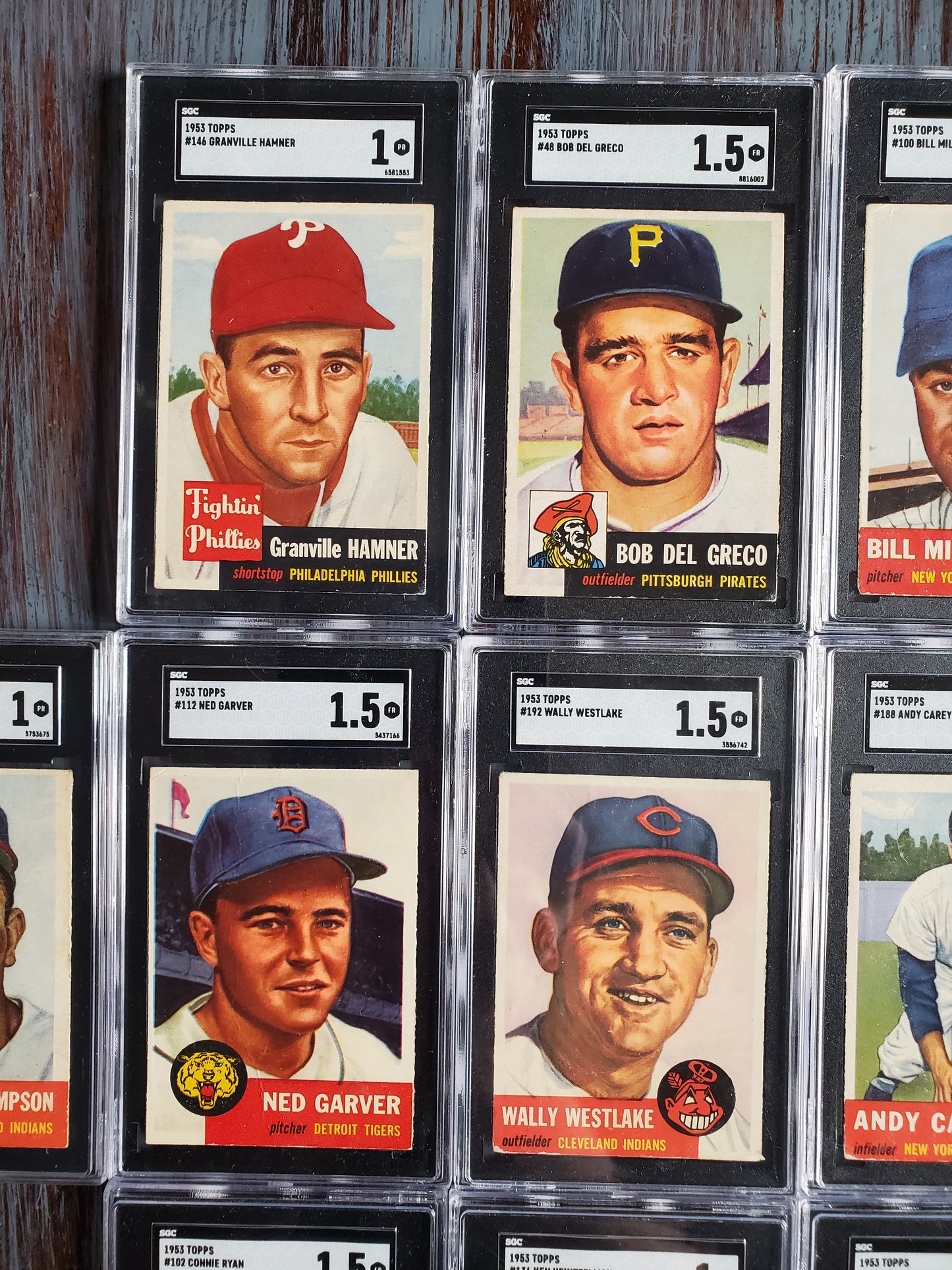 (10) 1953 Topps SGC Graded Baseball Card lot - High Numbers Included!