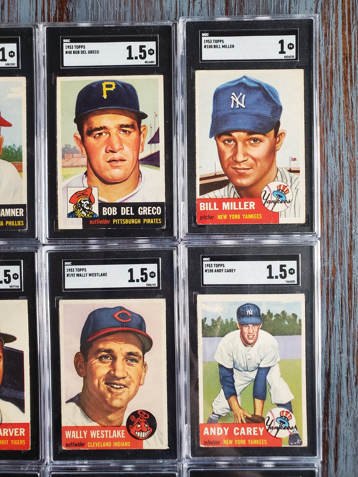 (10) 1953 Topps SGC Graded Baseball Card lot - High Numbers Included!