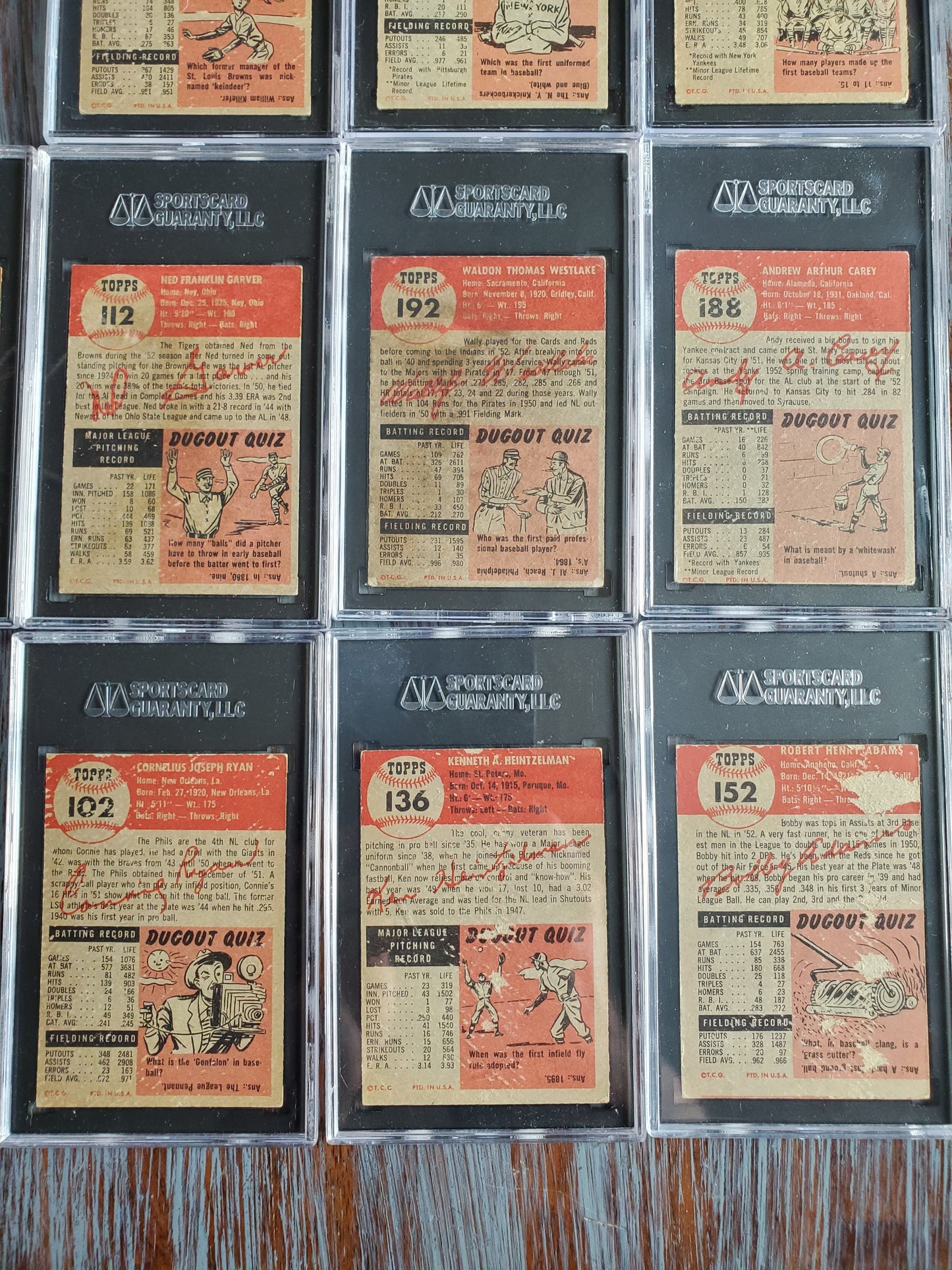 (10) 1953 Topps SGC Graded Baseball Card lot - High Numbers Included!