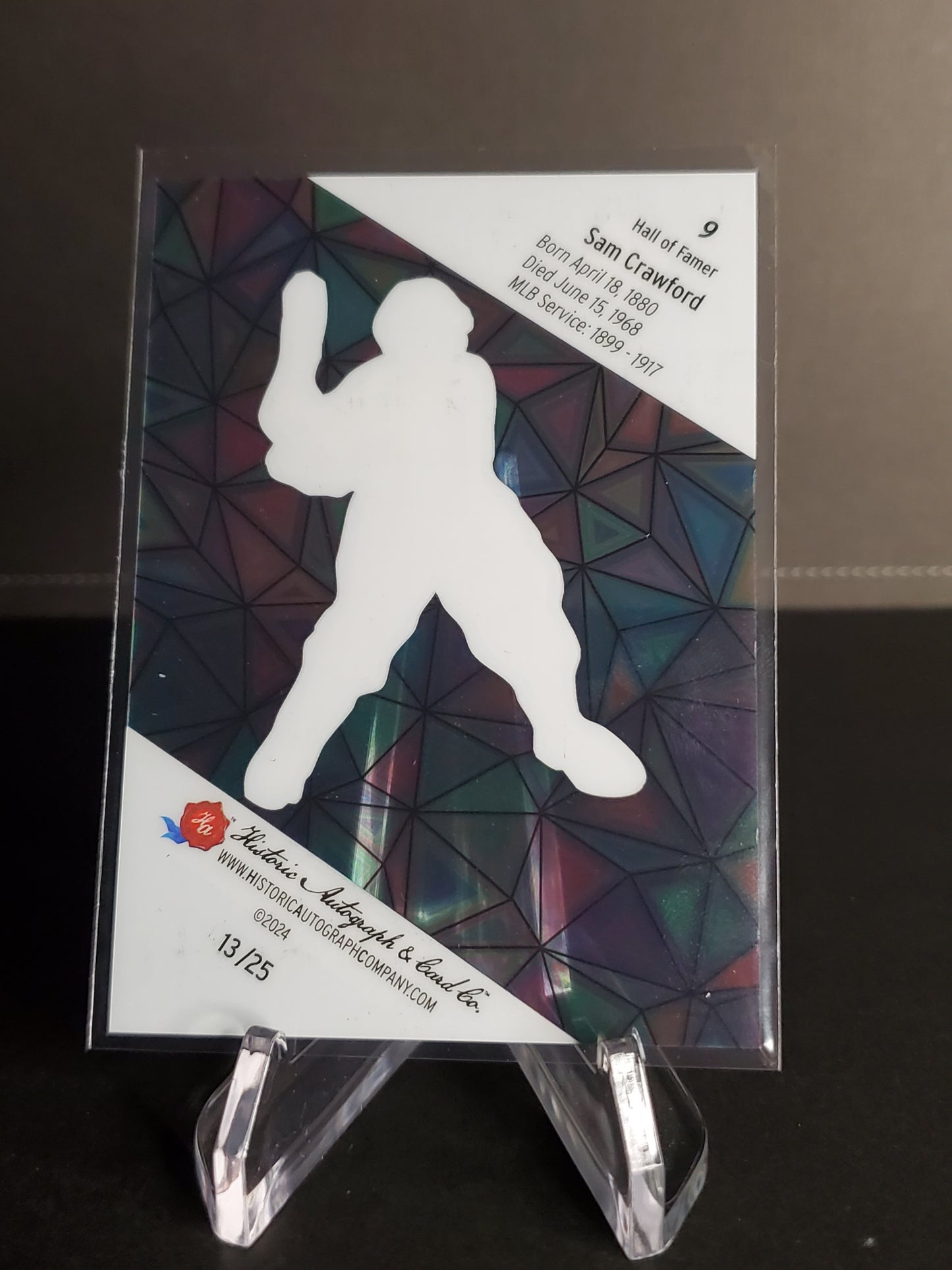 Sam Crawford 2024 Historic Autographs All Time Greats Stained Glass Acetate /25 #9