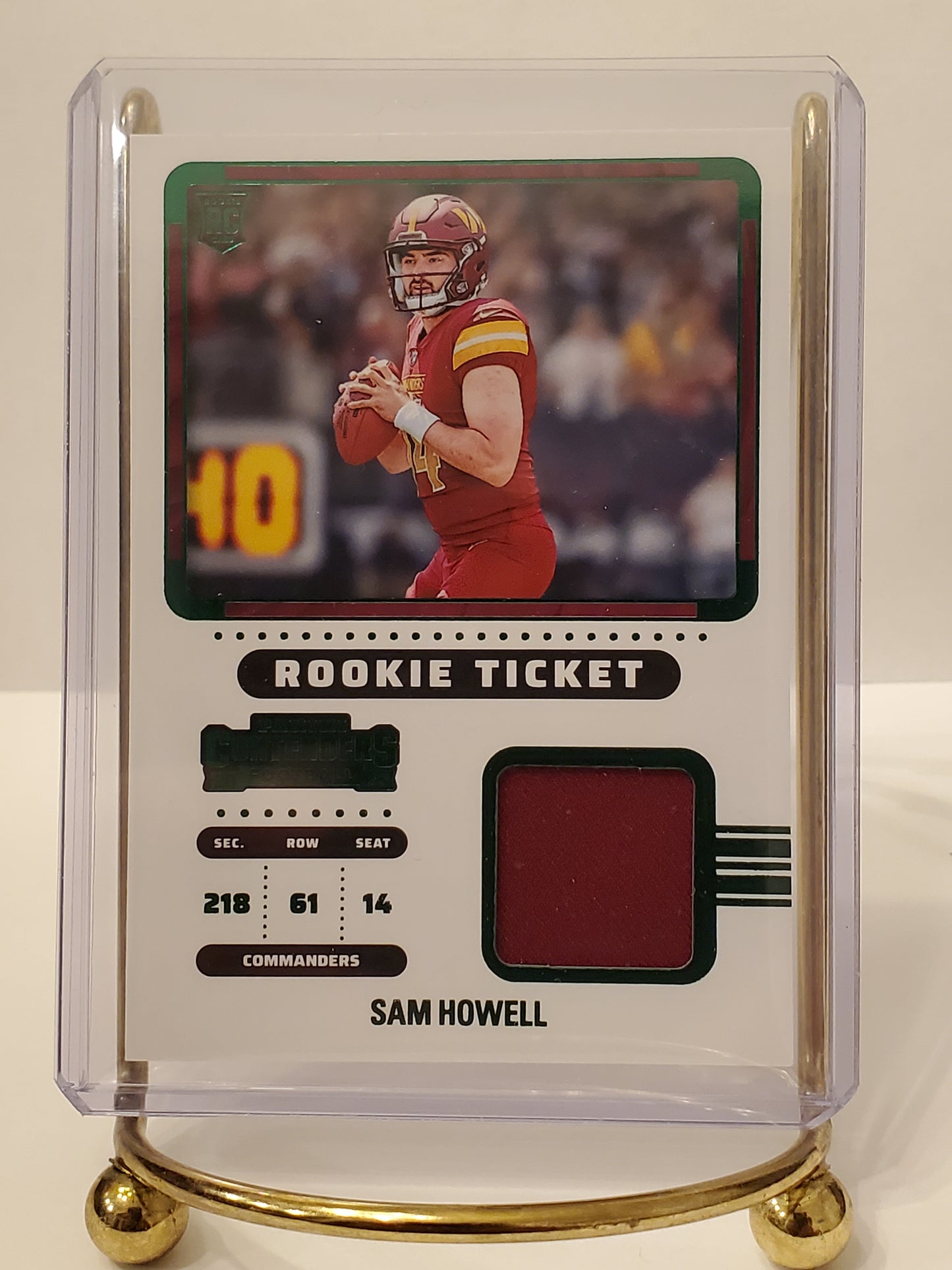 Sam Howell - 2022 Panini Contenders Green Foil Jersey Patch Rookie RC - RTS-SHO