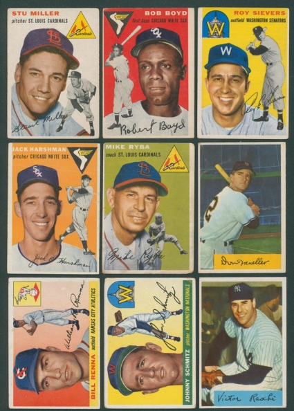 1953-1955 Vintage Baseball - Lot of 17 - Poor to VG